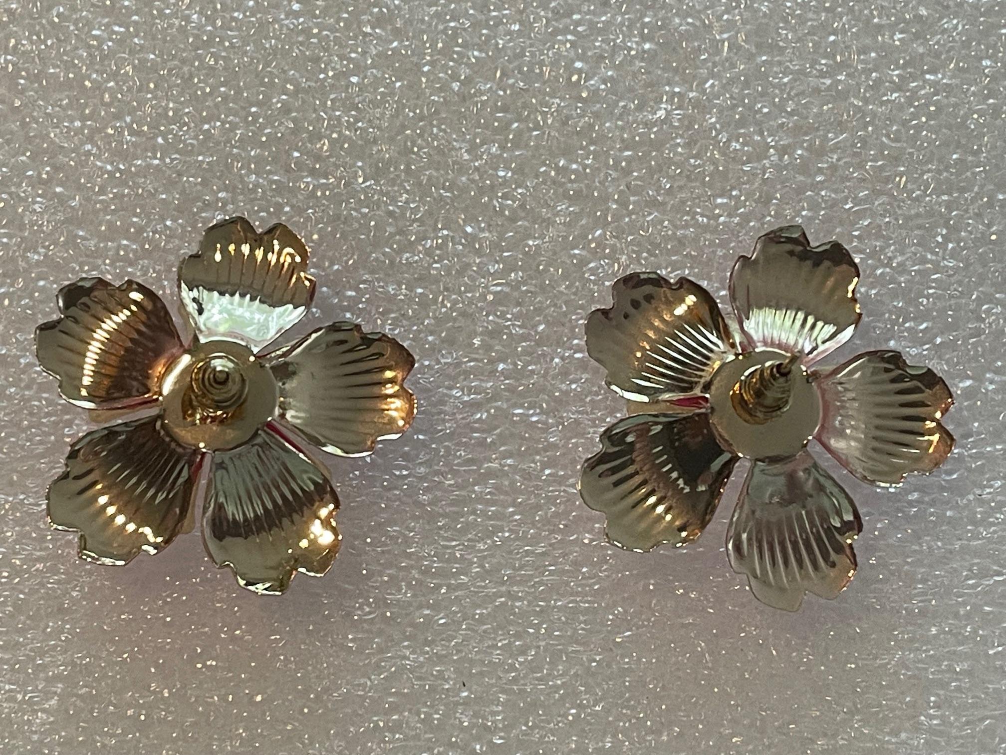 Mid-Century Modern Christian Lacroix Flower earrings For Sale
