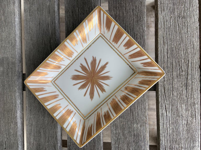 Christian Lacroix for Christofle Gold Starburst Decorated Tray For Sale