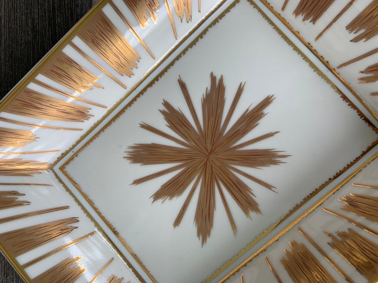 Christian Lacroix for Christofle Gold Starburst Decorated Tray For Sale