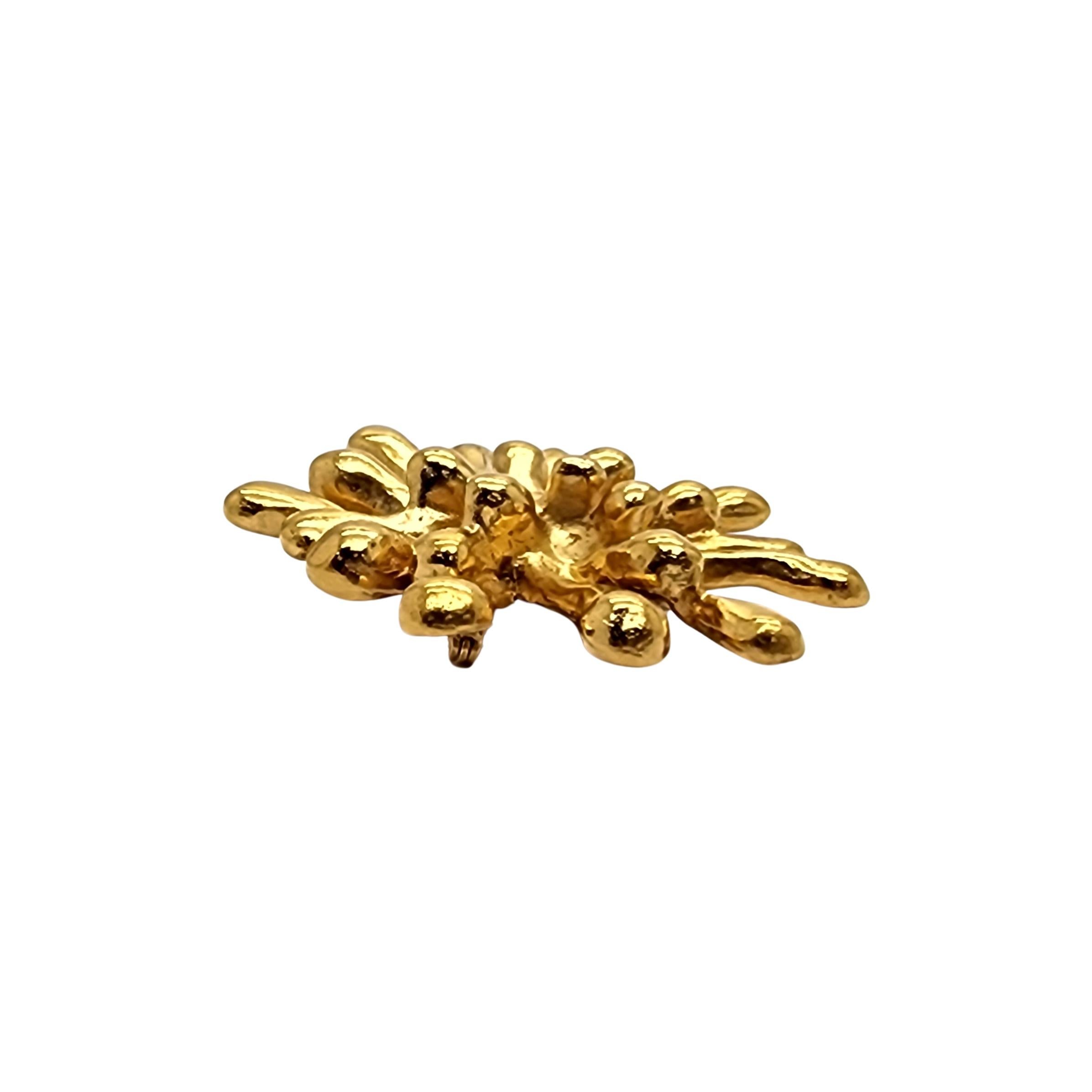 Christian LaCroix France Gold Tone Splash Spatter Pin Brooch #14848 In Good Condition For Sale In Washington Depot, CT