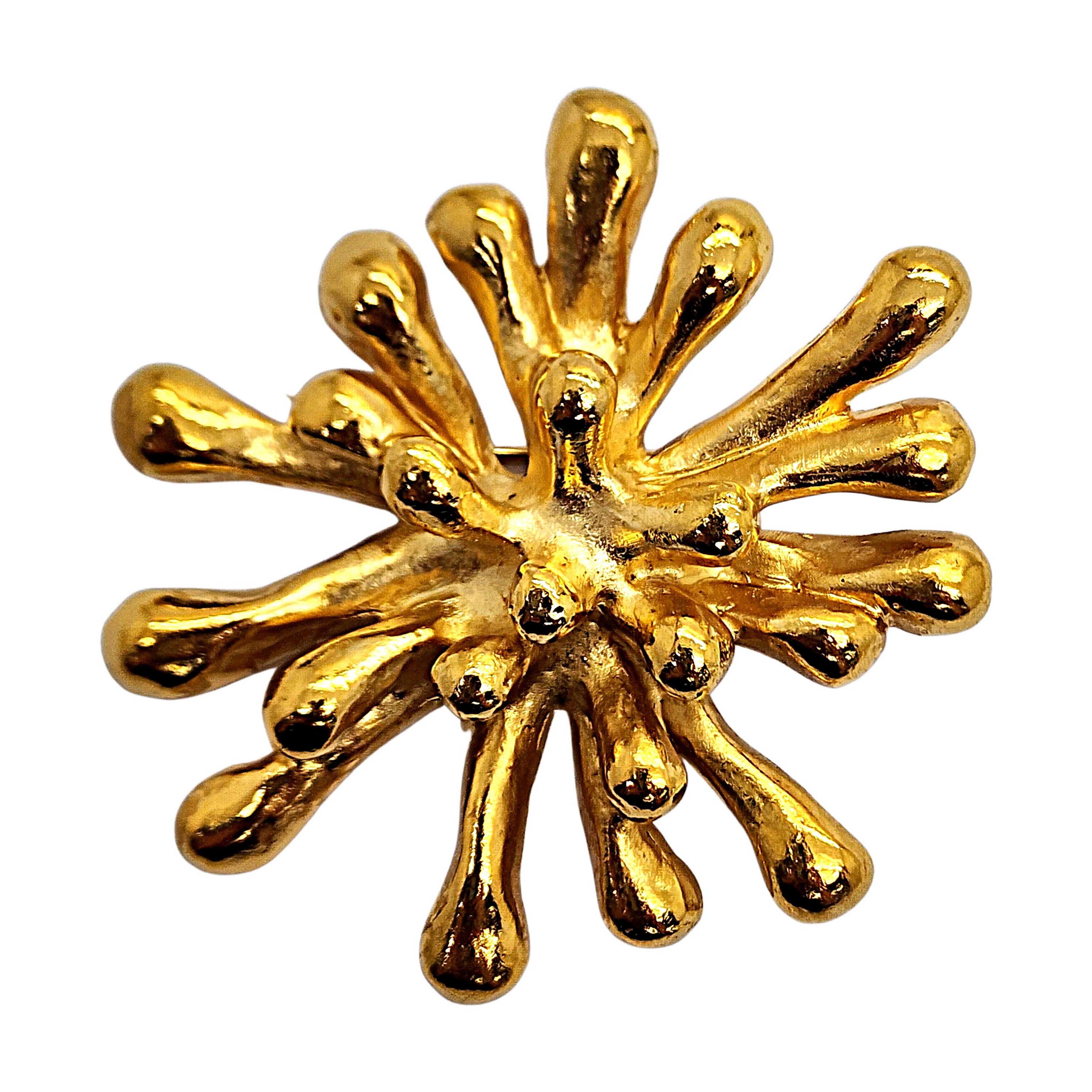 Women's Christian LaCroix France Gold Tone Splash Spatter Pin Brooch #14848 For Sale