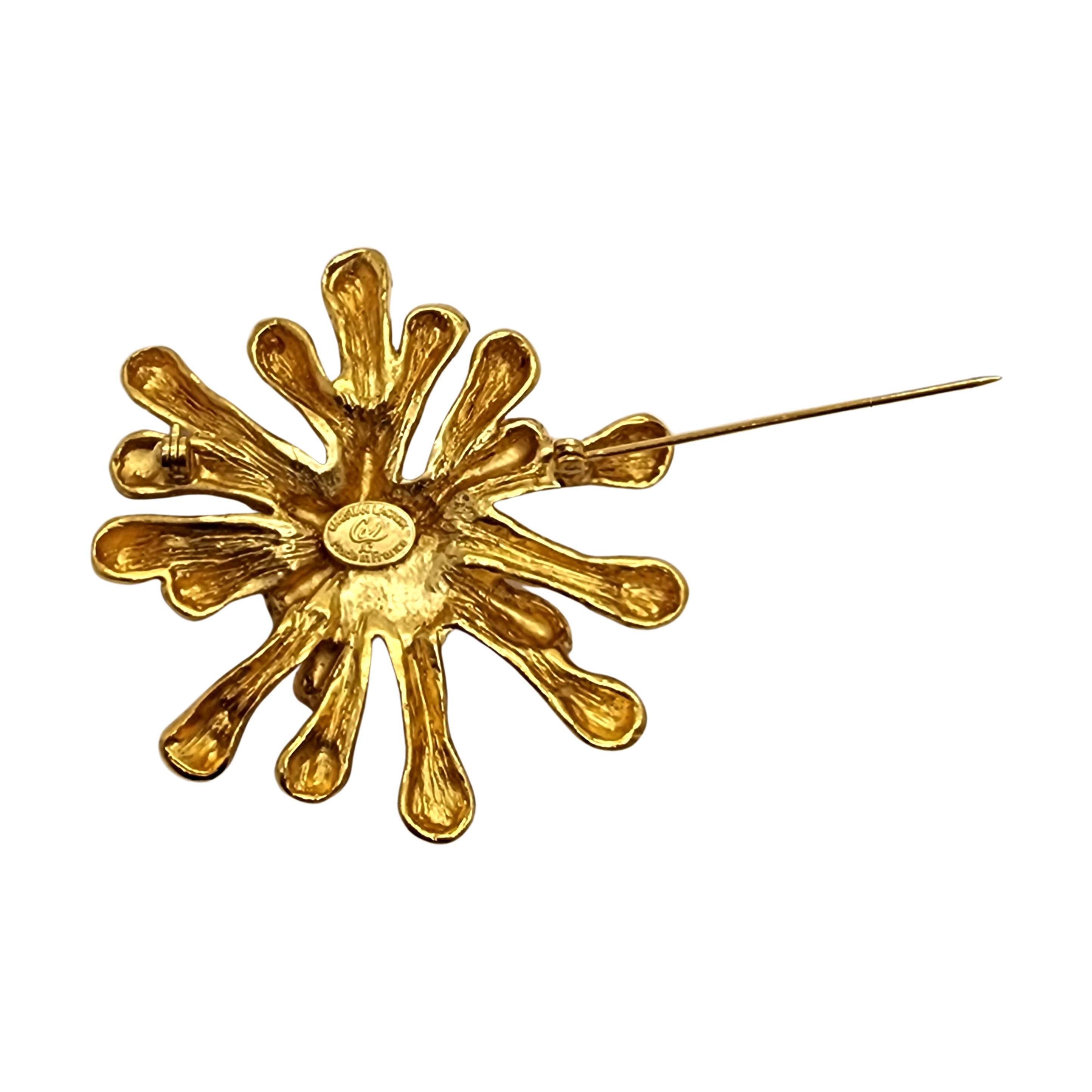 Christian LaCroix France Gold Tone Splash Spatter Pin Brooch #14848 For Sale 2