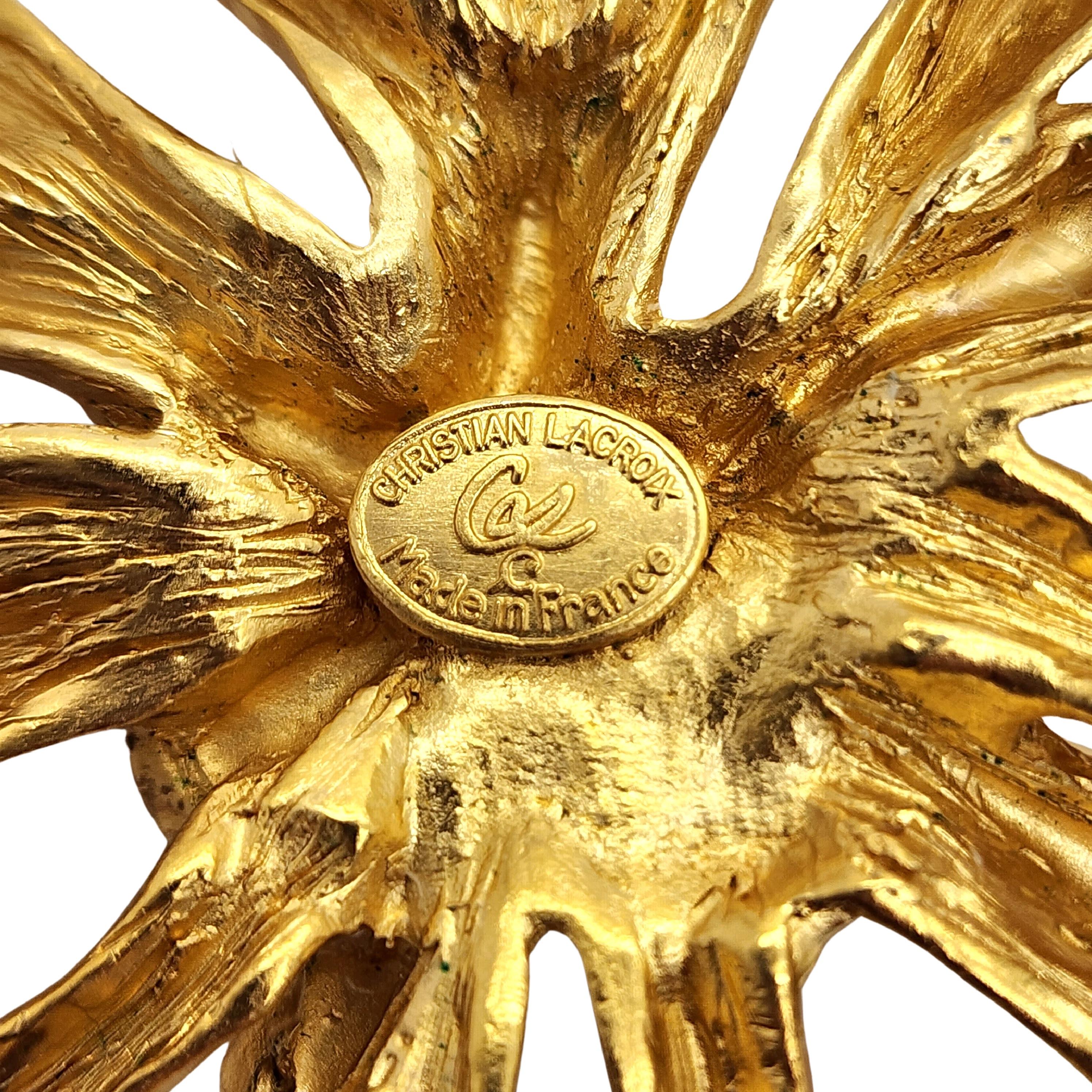 Christian LaCroix France Gold Tone Splash Spatter Pin Brooch #14848 For Sale 4