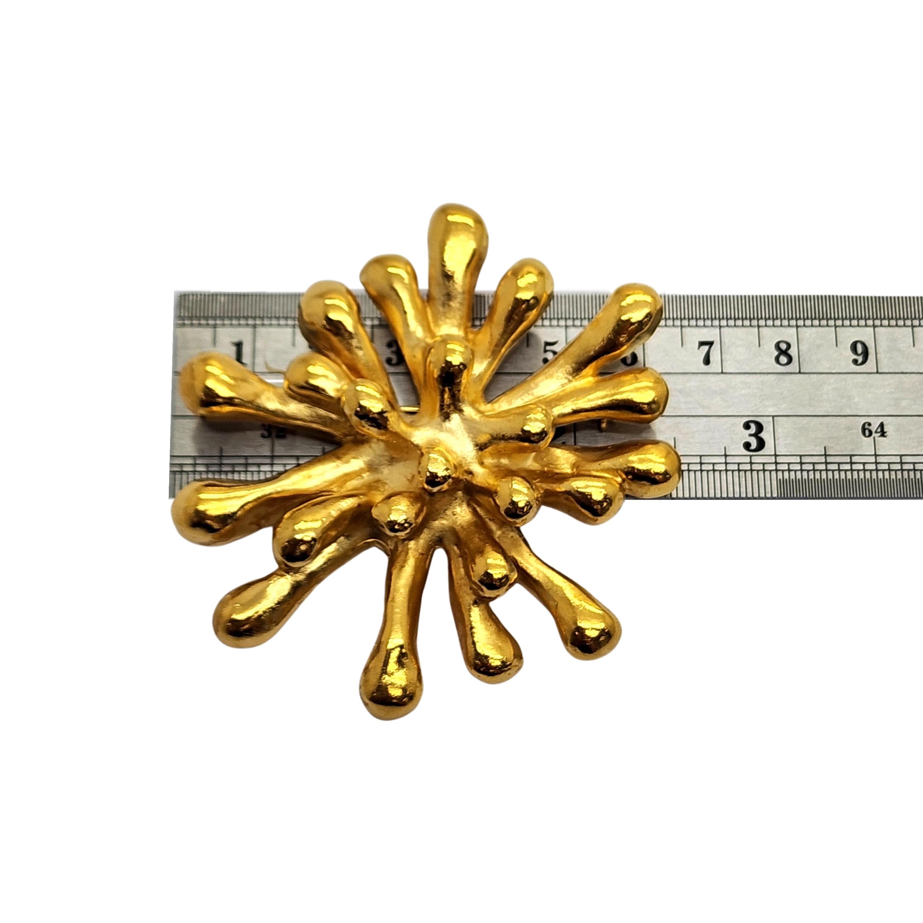 Christian LaCroix France Gold Tone Splash Spatter Pin Brooch #14848 For Sale 5