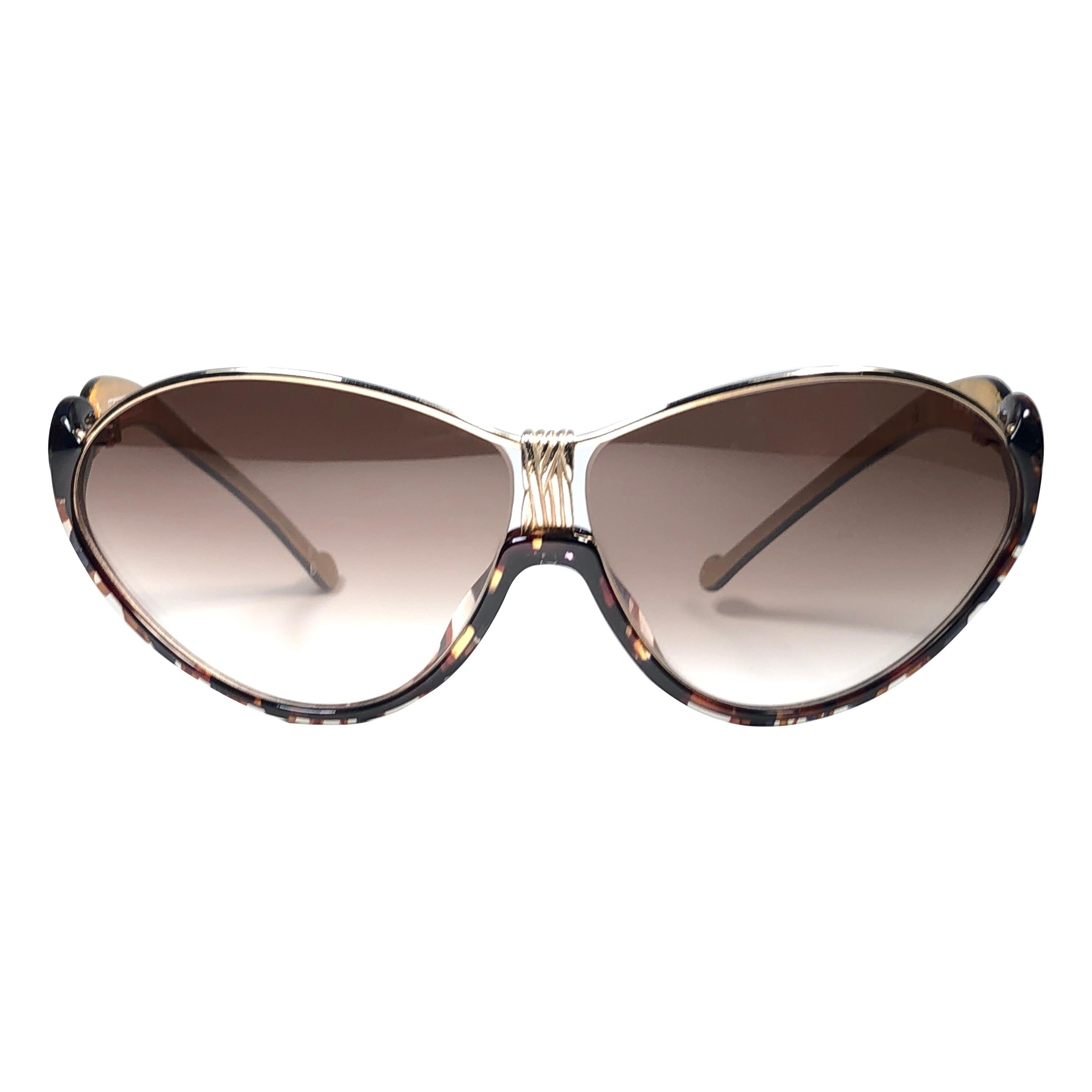 Christian Lacroix France Vintage Dark Tortoise and Gold Sunglasses, 1980  For Sale at 1stDibs | christian lacroix glasses