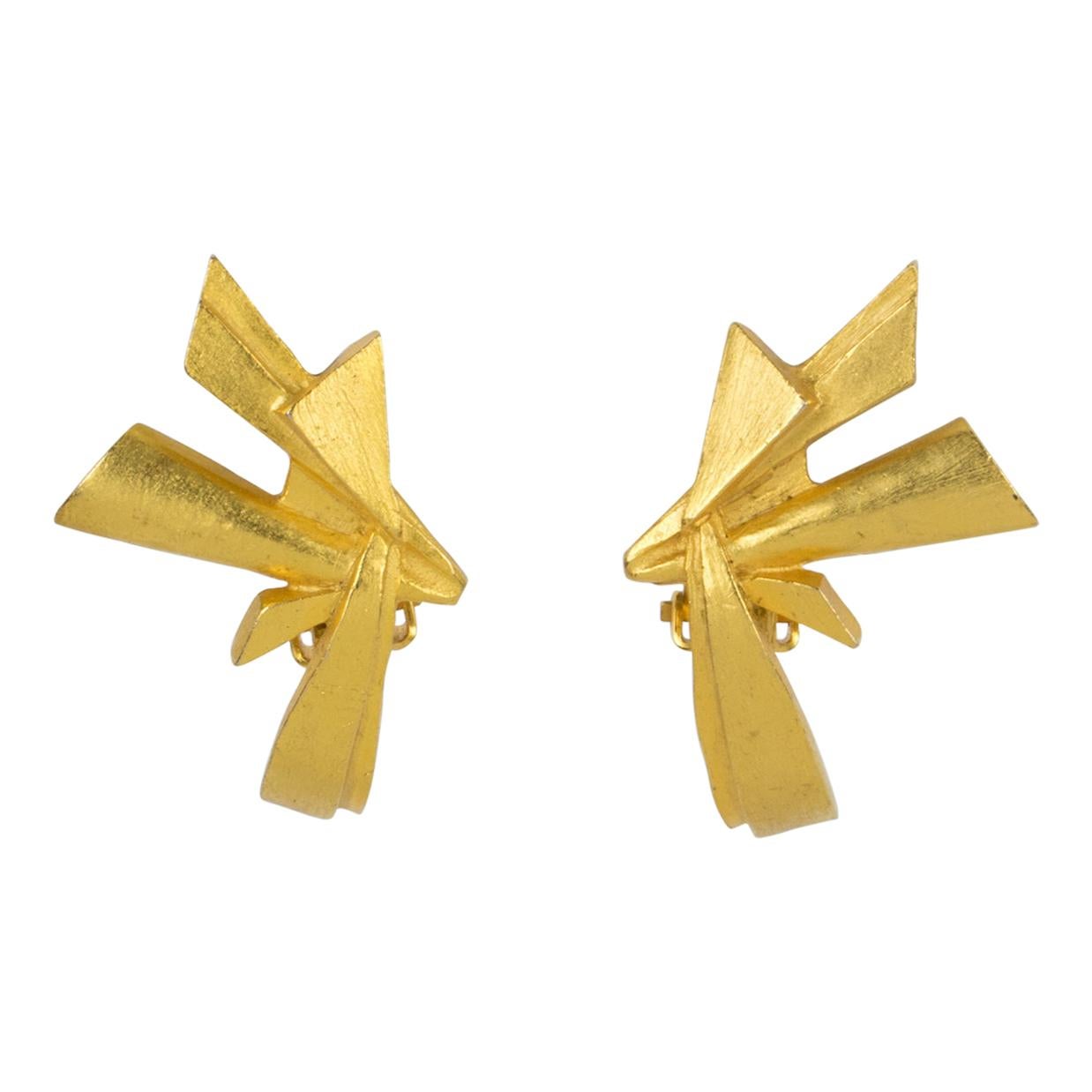 Christian Lacroix Paris Signed Clip on Earrings Modernist Cameo at 1stDibs