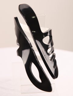 Christian Lacroix futuristic  black and white Perspex bangle, c.1990