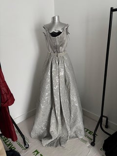 Christian Lacroix Haute Couture AI 1996 Abito da ballo in broccato d'argento