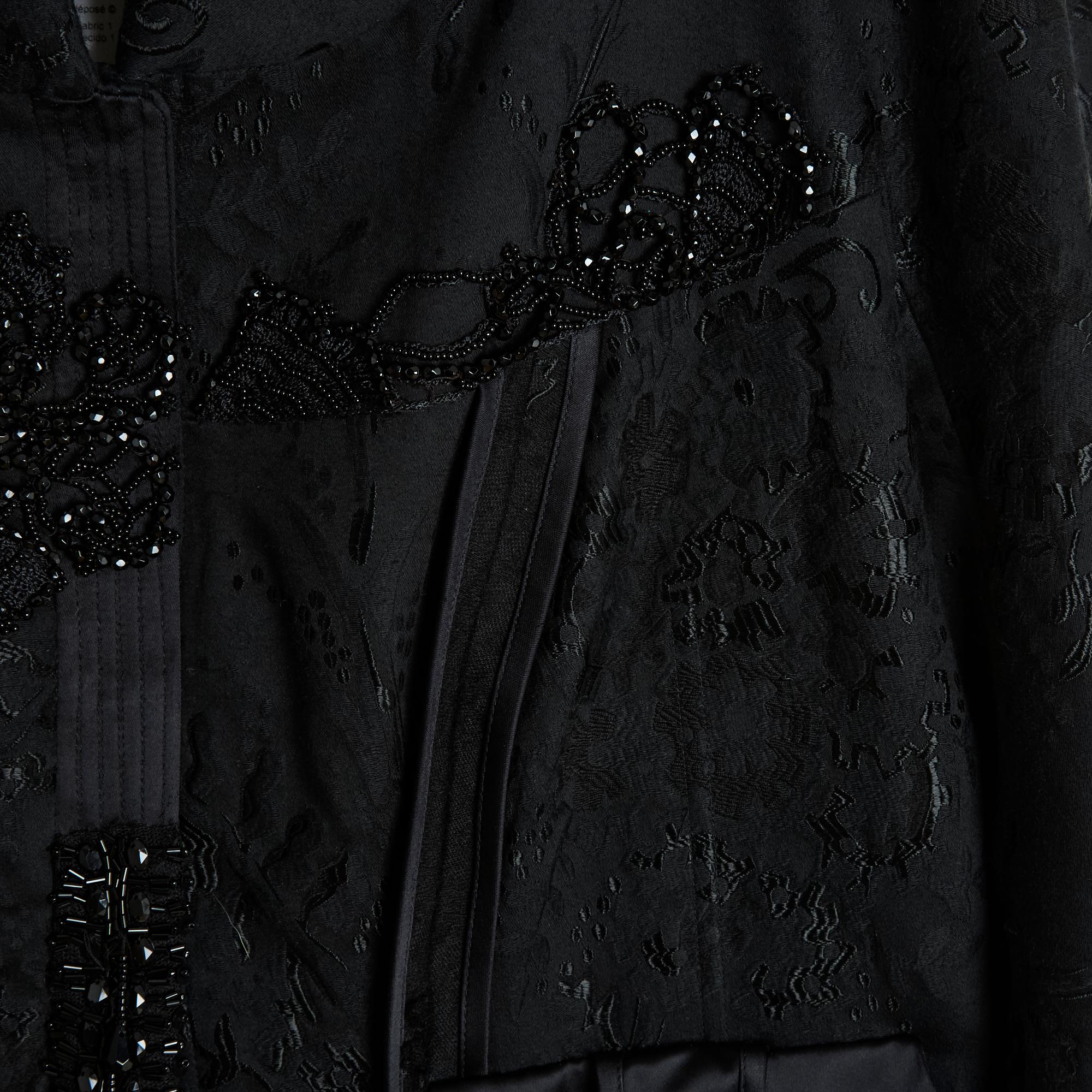 Donna Christian Lacroix FW2006 Veste FR40 Precious Damascus Black Jacket UK12 US10 in vendita