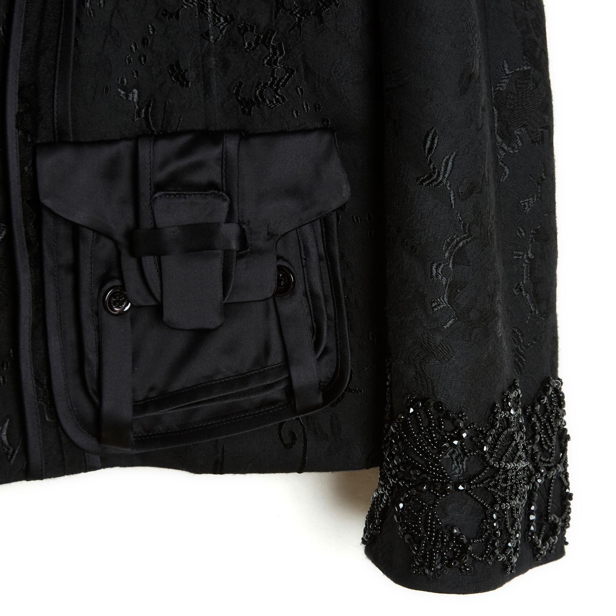 Christian Lacroix FW2006 Veste FR40 Precious Damascus Black Jacket UK12 US10 in vendita 1
