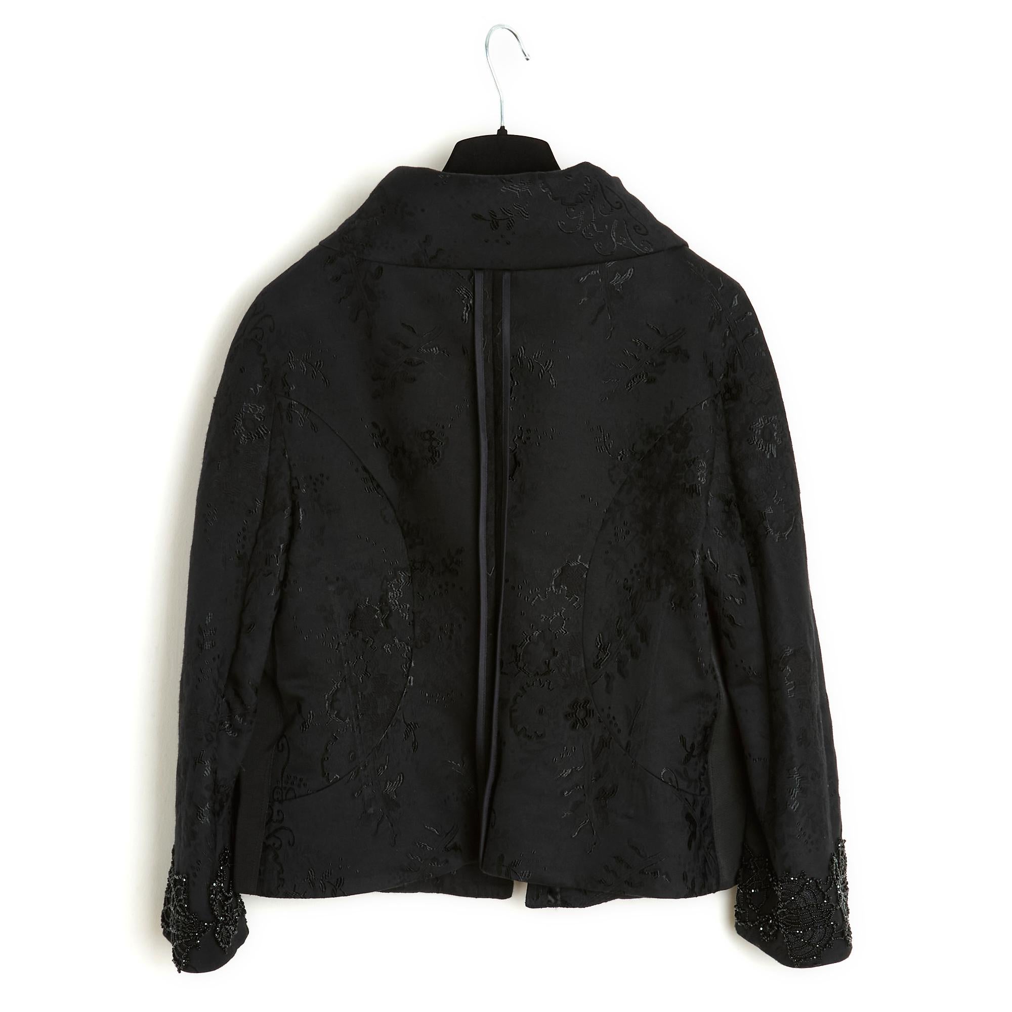 Christian Lacroix FW2006 Veste FR40 Precious Damascus Black Jacket UK12 US10 in vendita 4