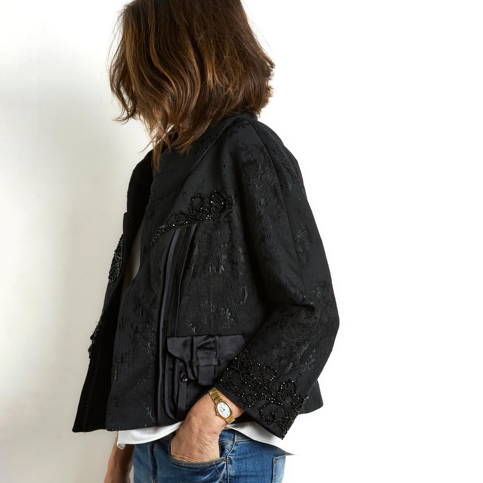 Christian Lacroix FW2006 Veste FR40 Precious Damascus Black Jacket UK12 US10 in vendita 5