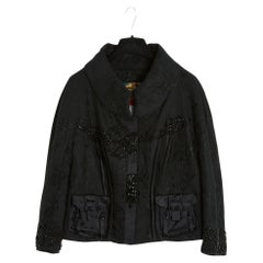 Christian Lacroix FW2006 Veste FR40 Chaqueta Negra Damasco Precioso UK12 US10