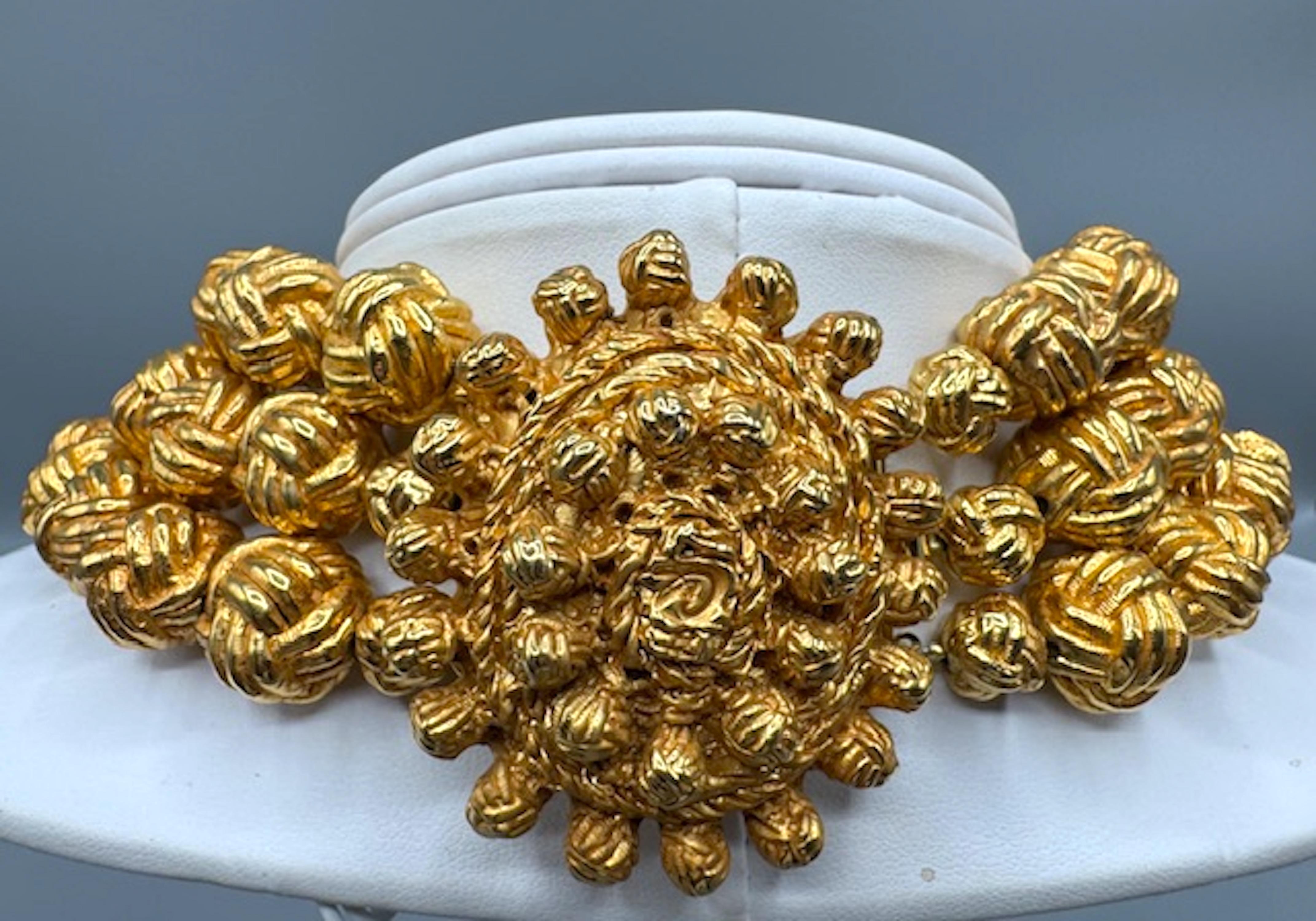 Christian Lacroix Gold 3 Strand Bead Necklace 6