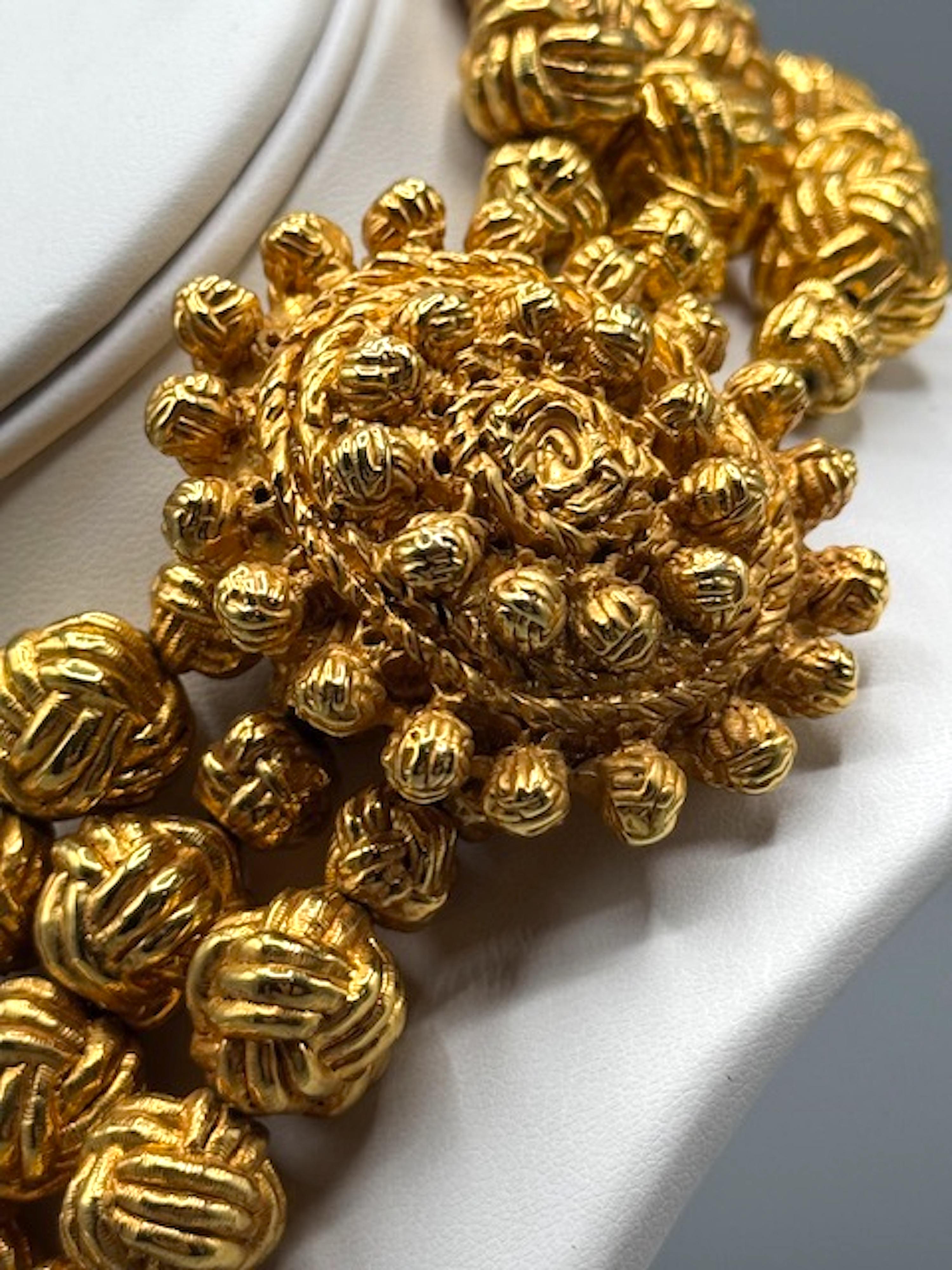 Christian Lacroix Gold 3 Strand Bead Necklace 1