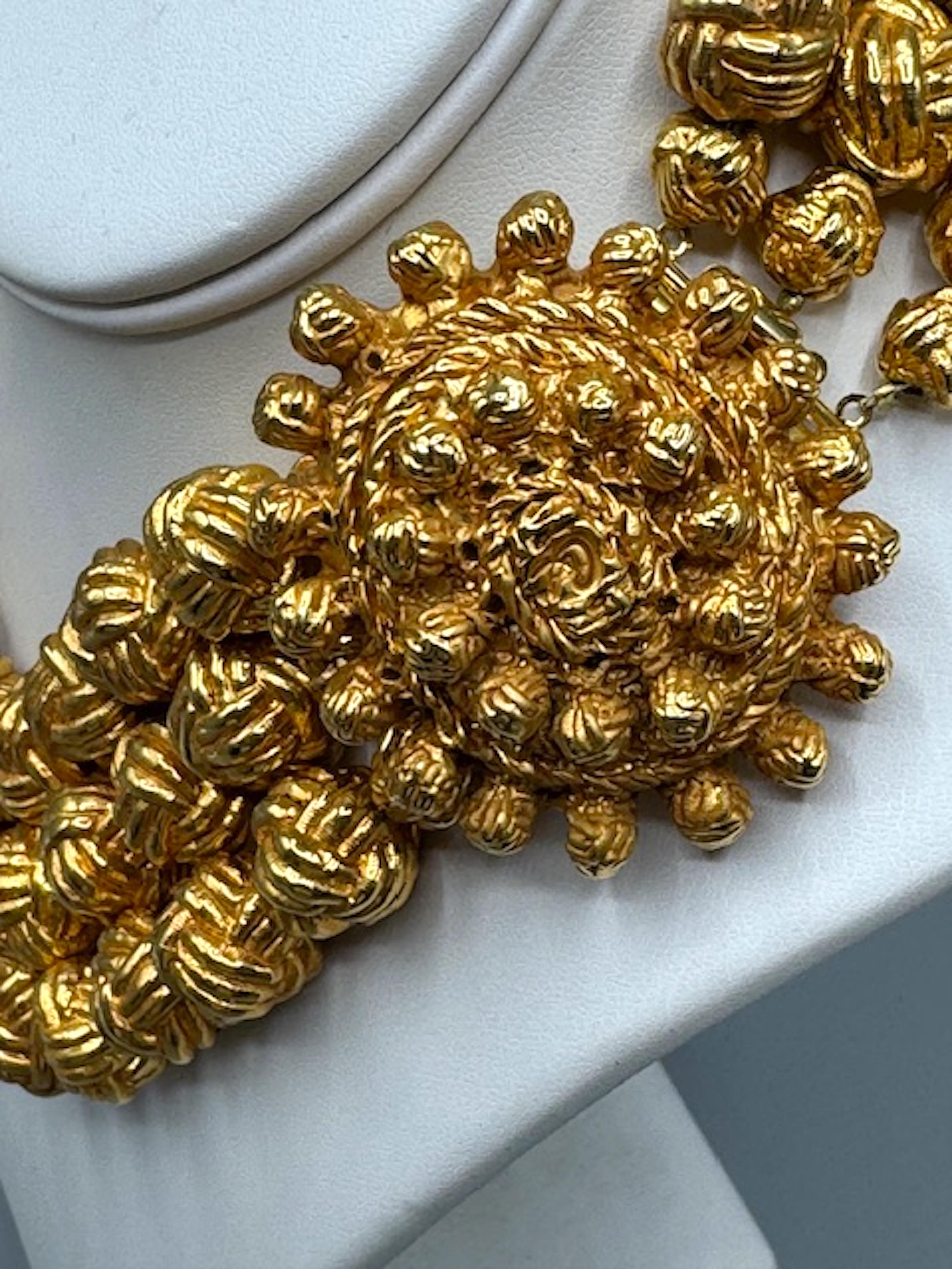 Christian Lacroix Gold 3 Strand Bead Necklace 2