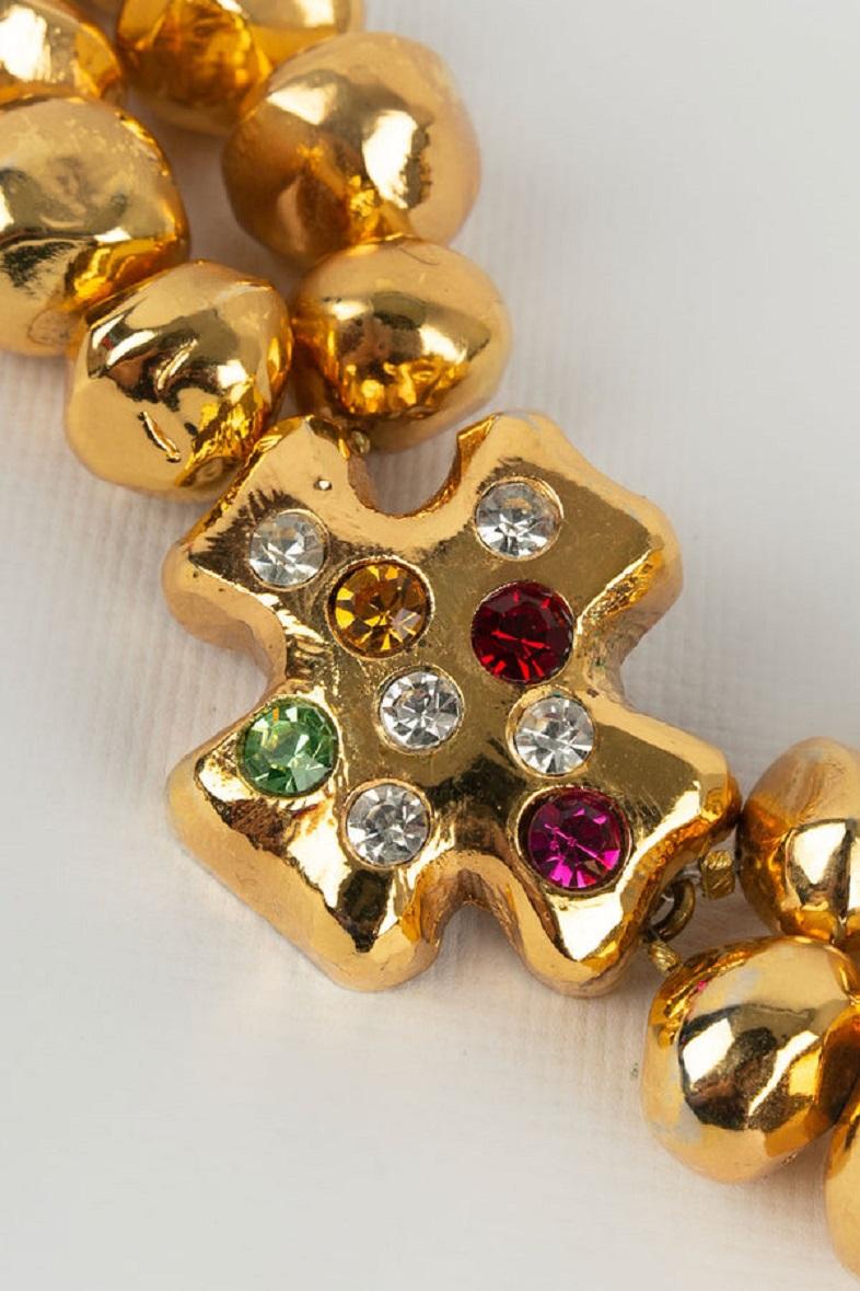 Christian Lacroix Gold Beads Bracelet In Excellent Condition For Sale In SAINT-OUEN-SUR-SEINE, FR