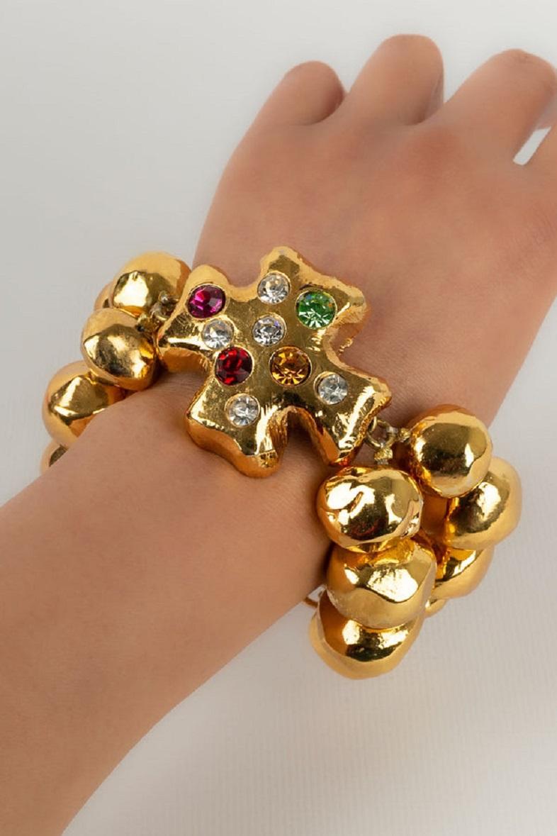 Christian Lacroix Gold Beads Bracelet For Sale 2