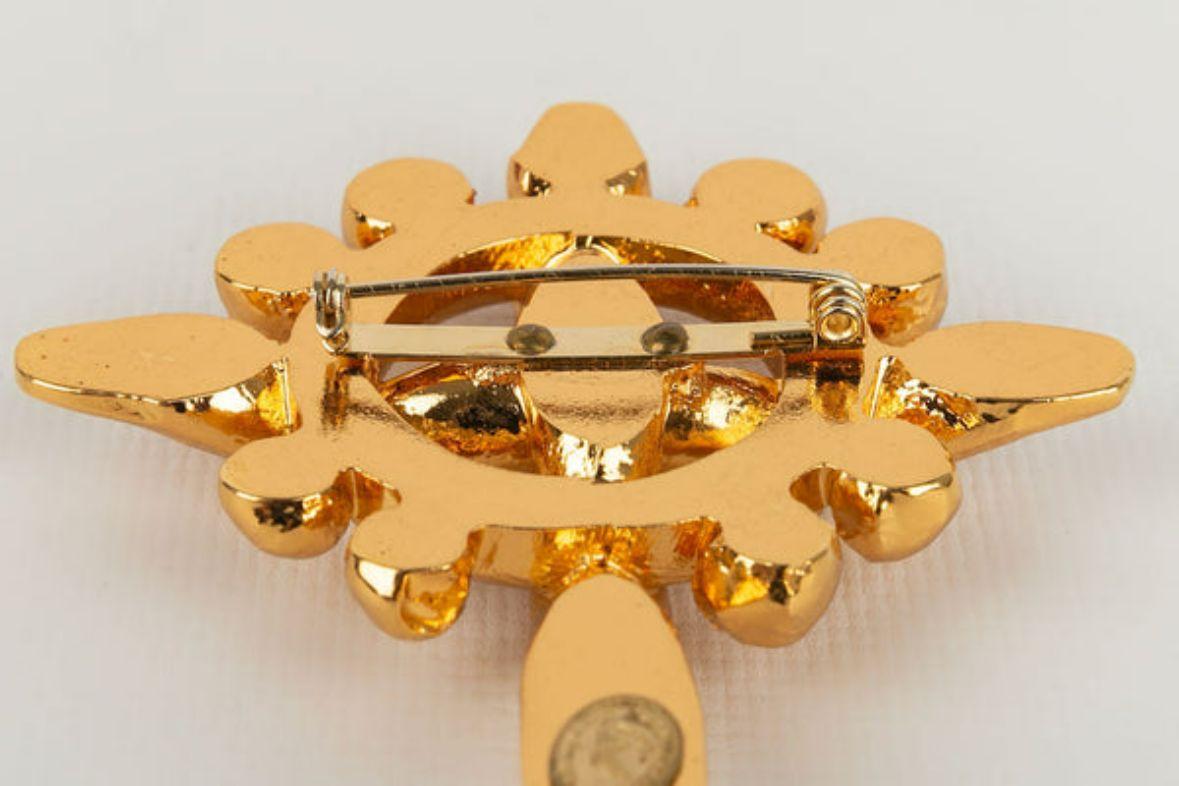 Christian Lacroix Gold Brooch For Sale 1
