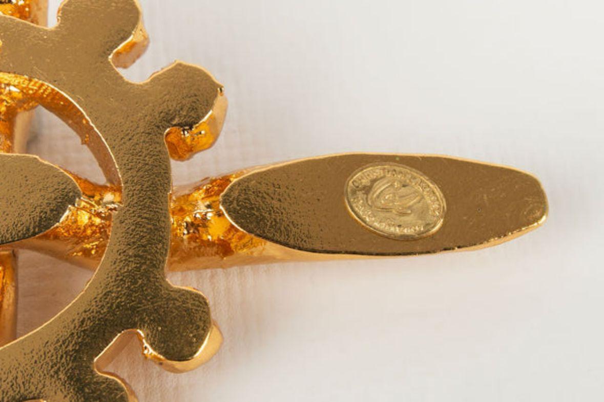 Christian Lacroix Gold Brooch For Sale 2