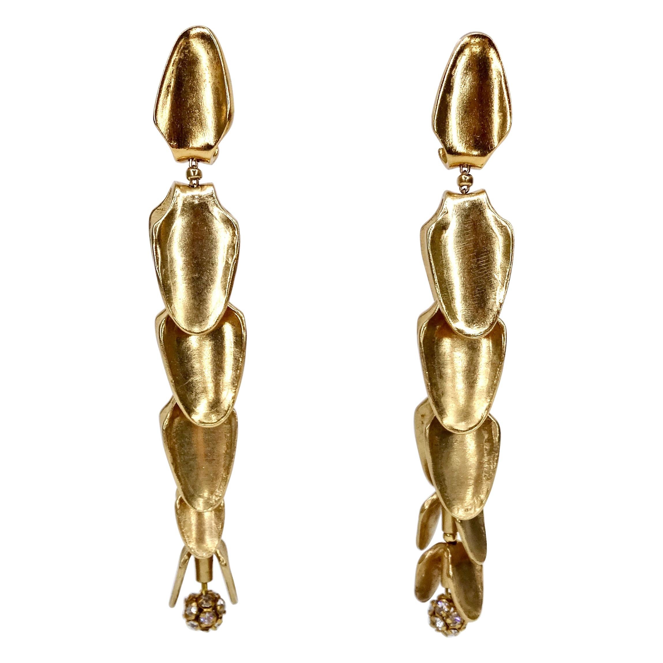 Christian Lacroix Gold Dangle Earrings