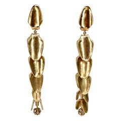 Retro Christian Lacroix Gold Dangle Earrings