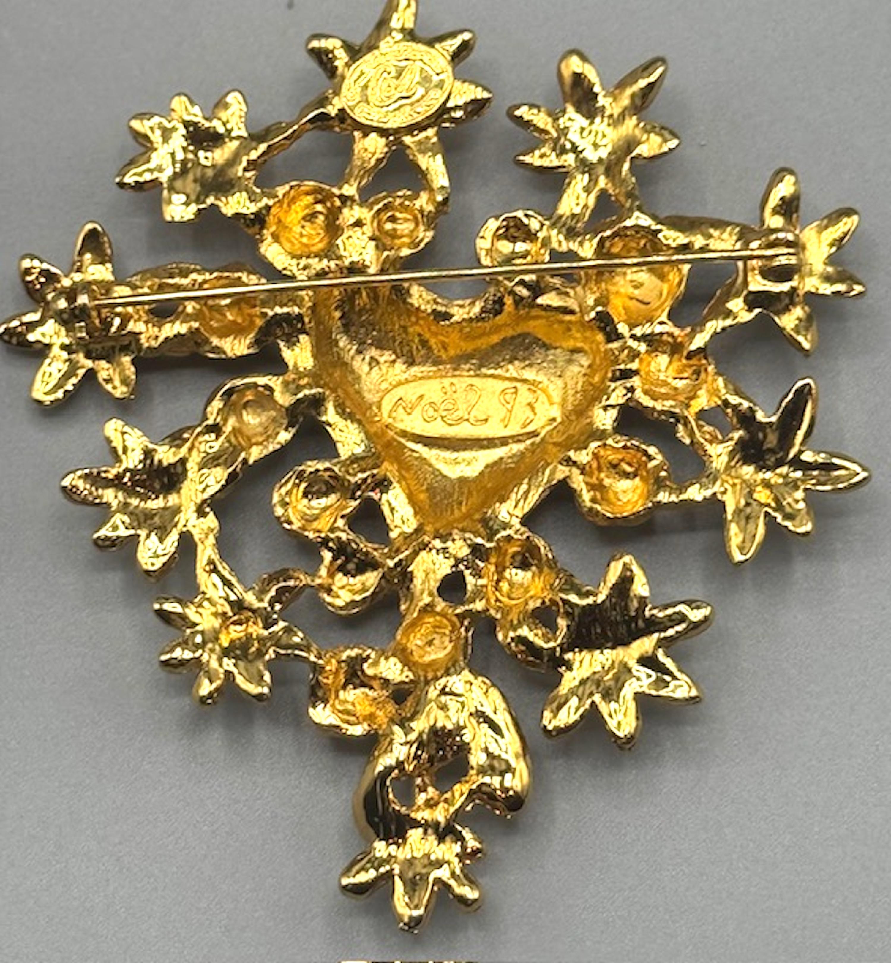 Christian Lacroix Gold Heart & Flowers 1993 Noel Collection 3
