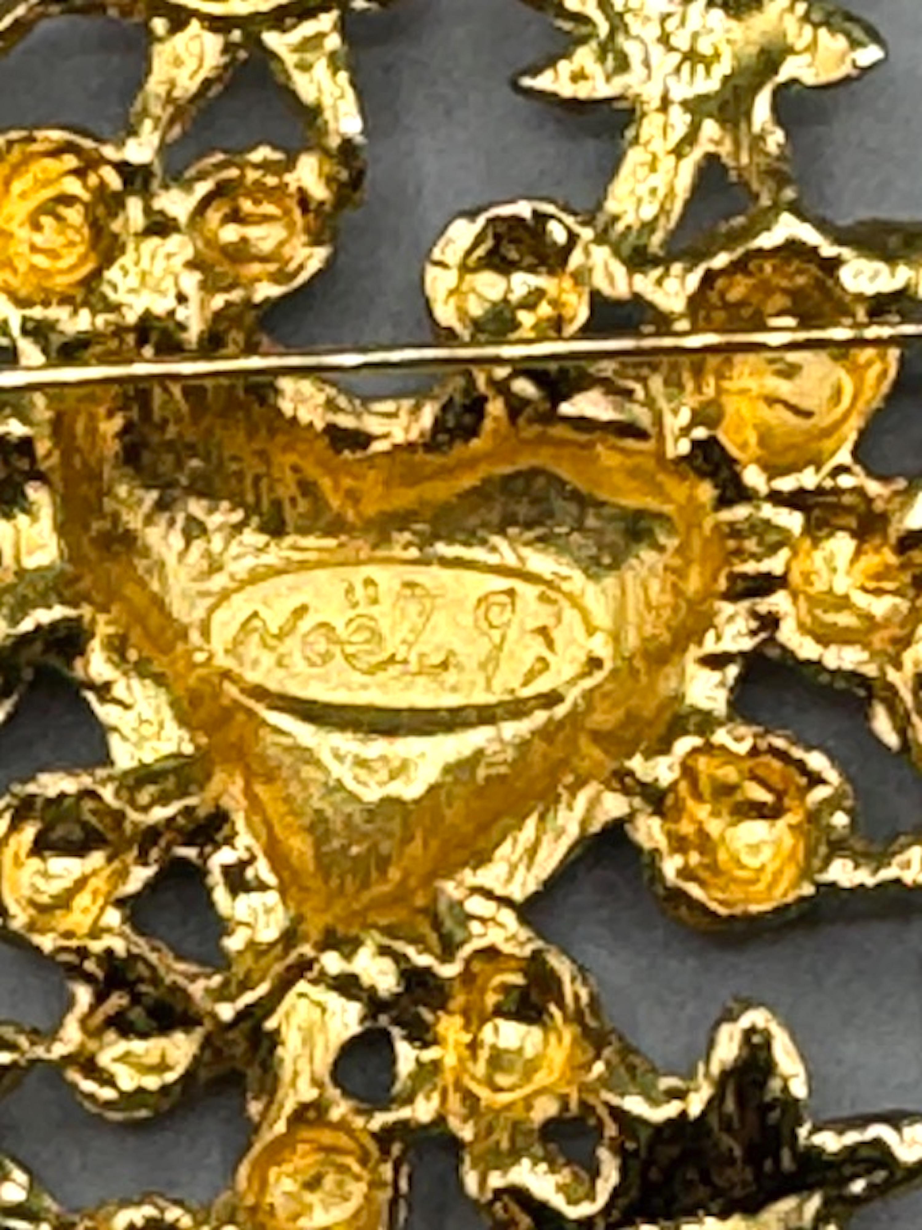 Christian Lacroix Gold Heart & Flowers 1993 Noel Collection 4