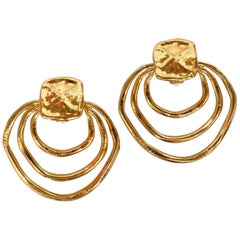 Christian Lacroix Gold Hoop Earring, 1980s