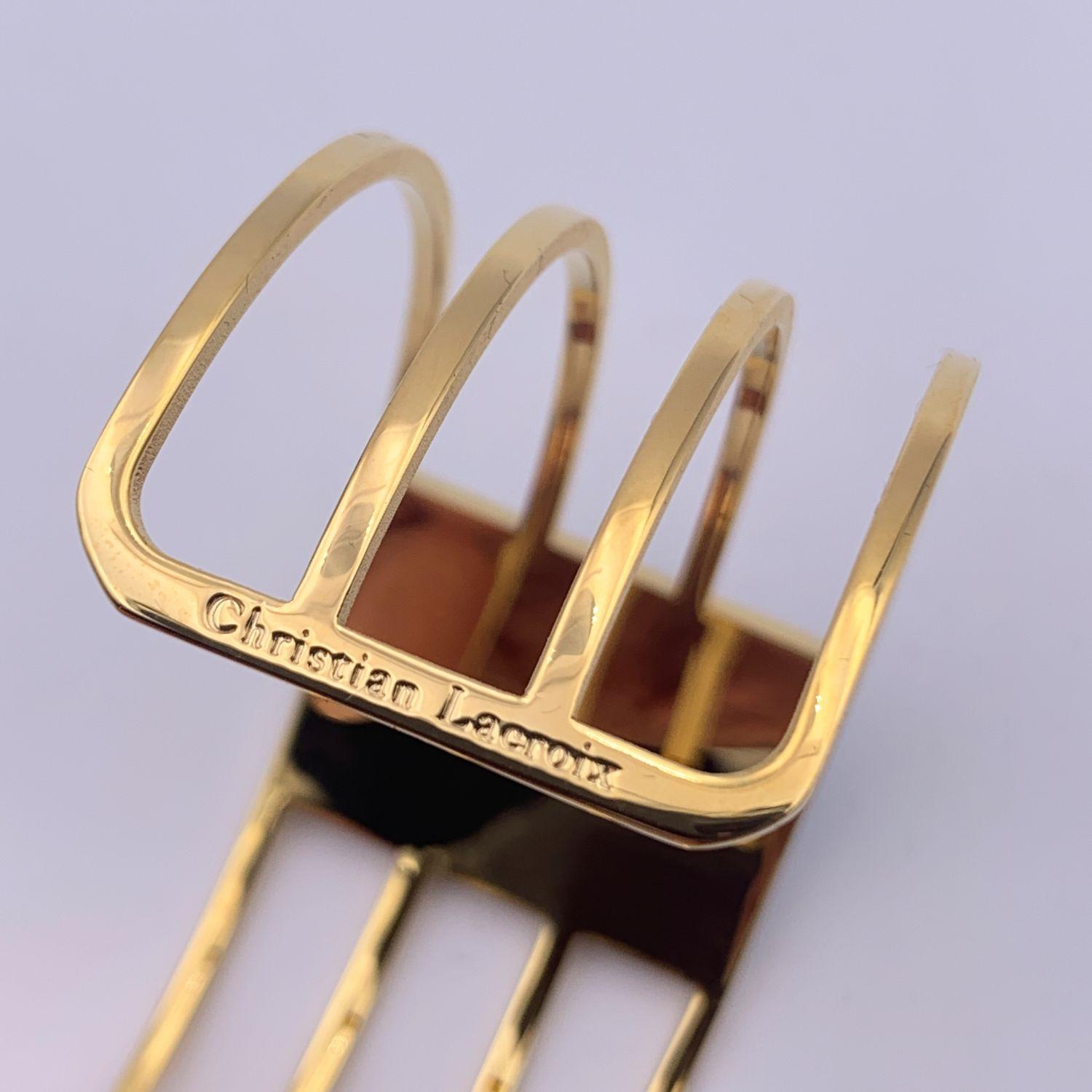 Women's Christian Lacroix Gold Metal Ciel de Faience Bracelet Cuff Mint
