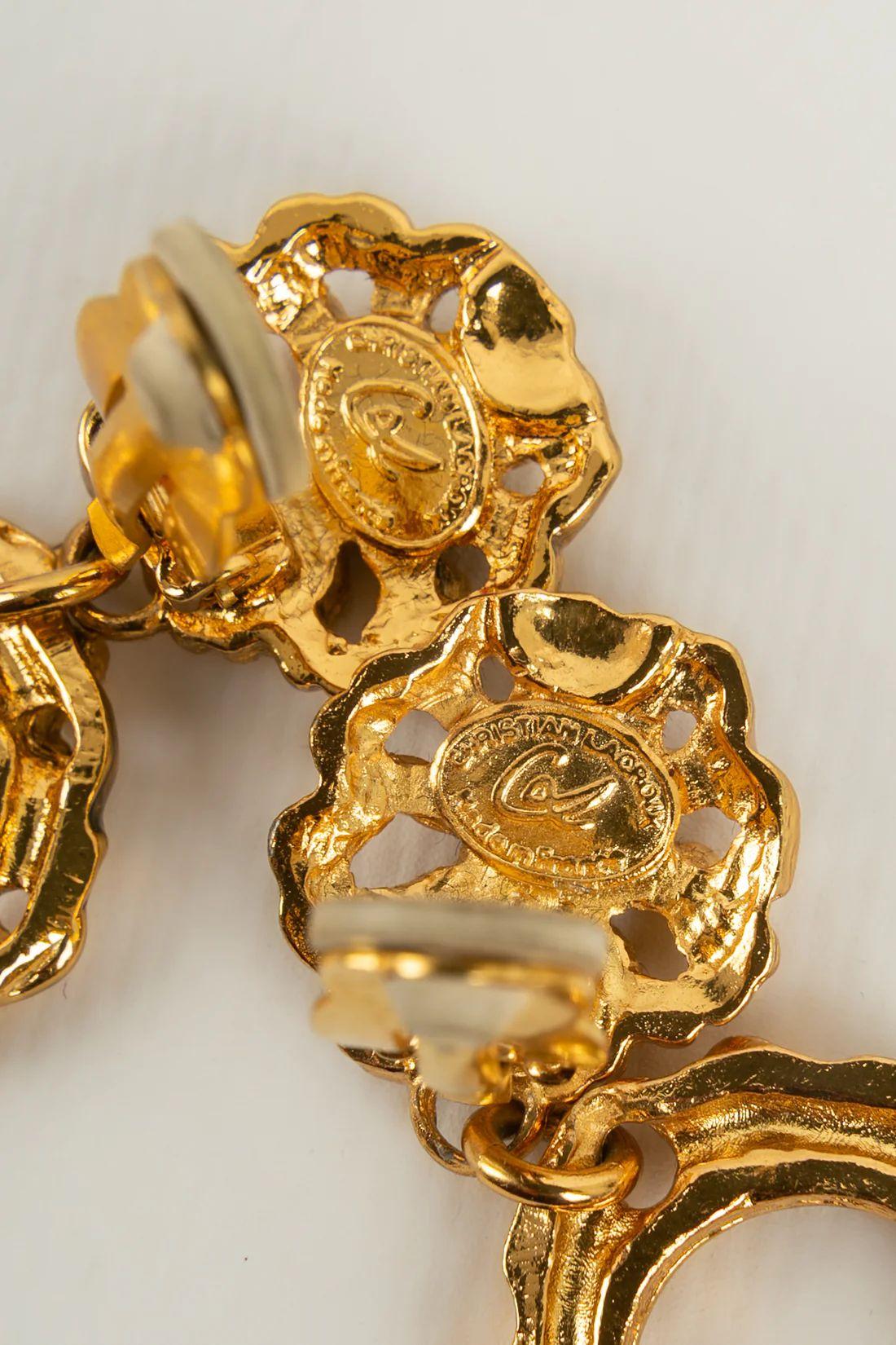 Women's Christian Lacroix Gold Metal Clip Earrings For Sale