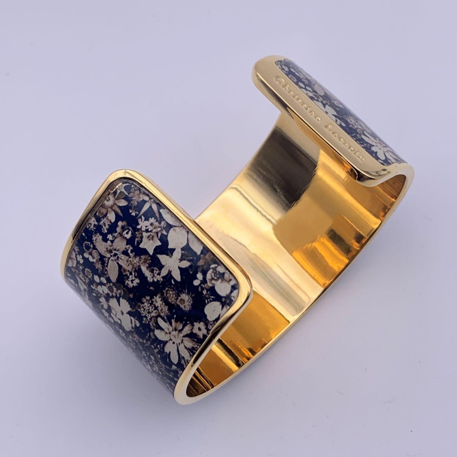 Women's Christian Lacroix Gold Metal Floral Bracelet Cuff Mint