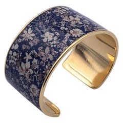 Christian Lacroix Gold Metal Floral Bracelet Cuff Mint