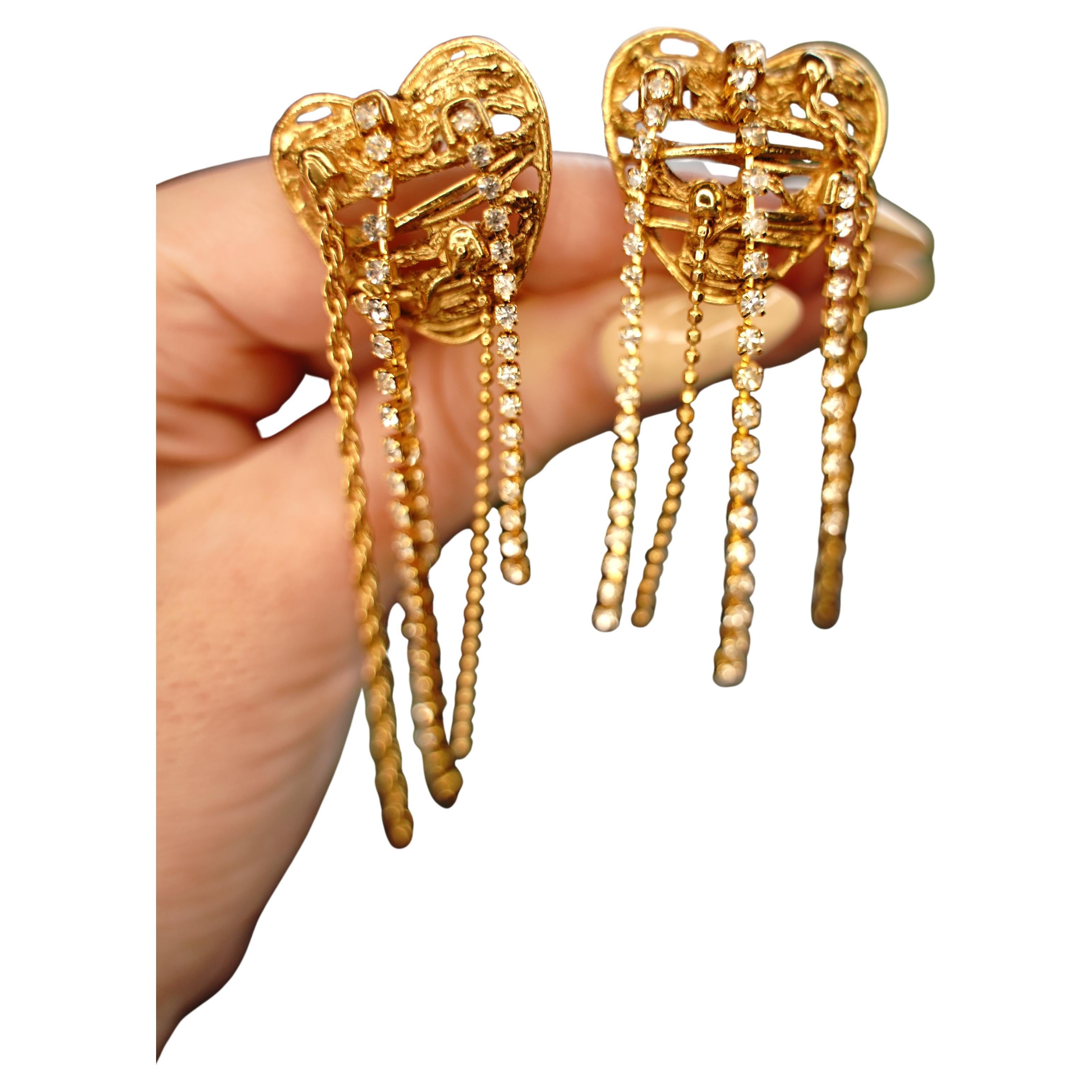 Pendientes de clip Christian Lacroix en tono dorado
