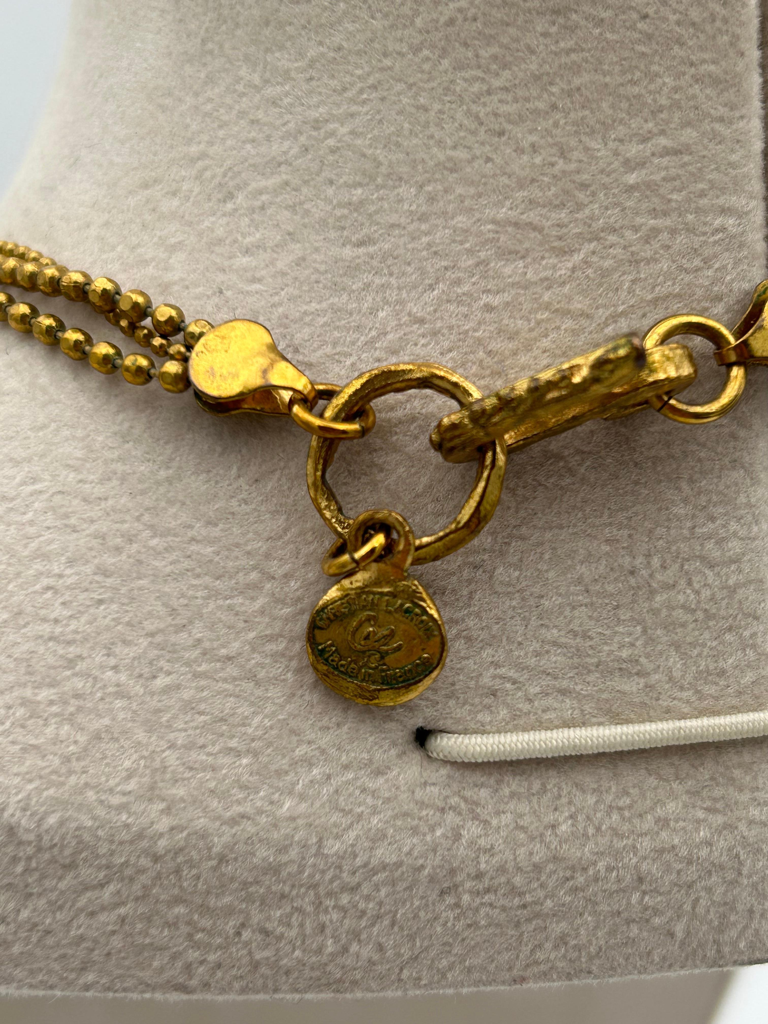 Christian Lacroix Gold Toned Brooch / Necklace im Angebot 2