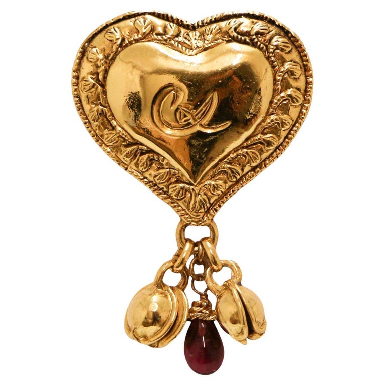Vintage 14K Yellow Gold Sunburst Heart Charm with Cultured Pearl - Ruby Lane
