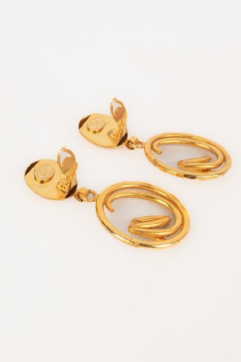 Women's Christian Lacroix Golden Metal Earrings For Sale