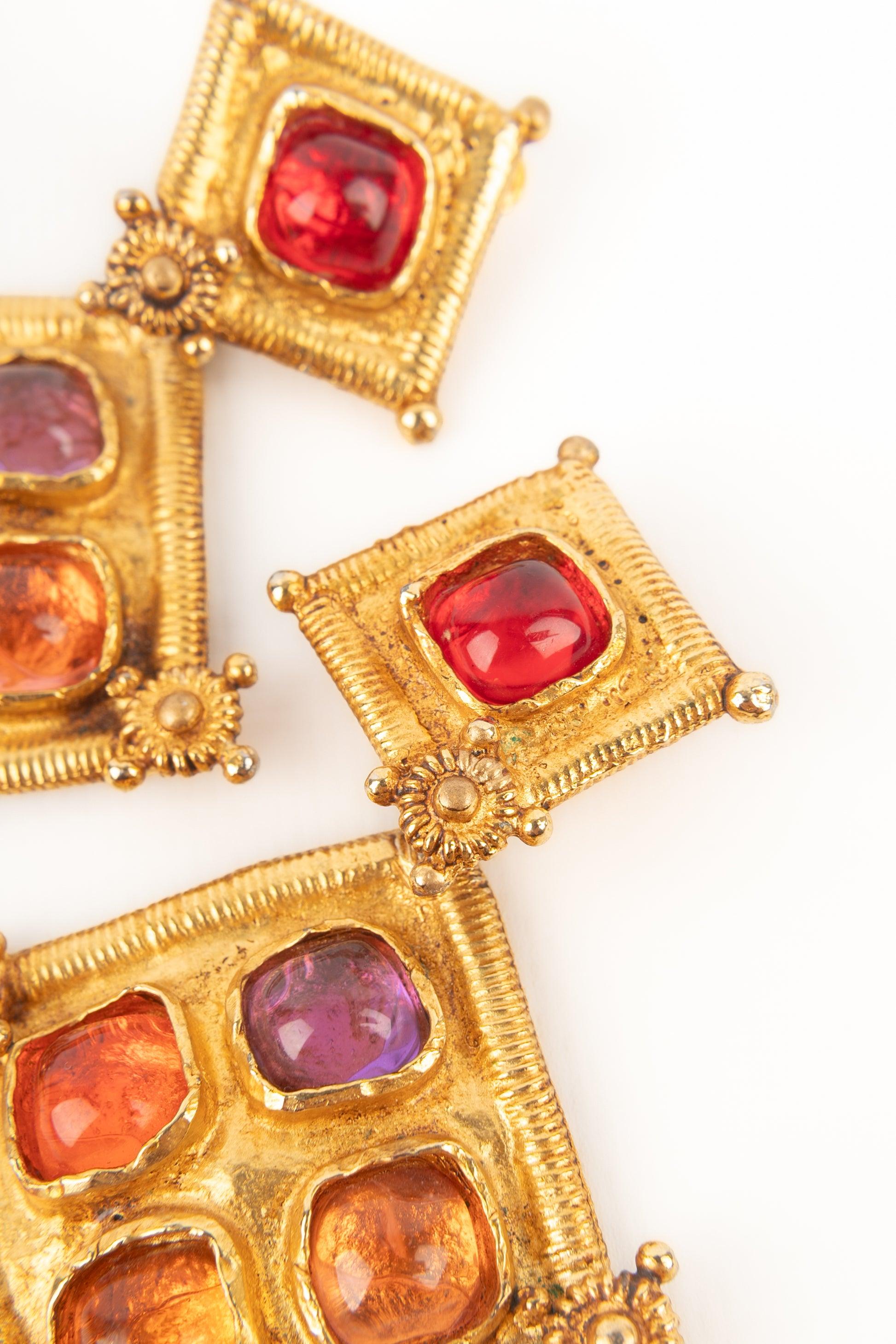 Christian Lacroix Golden Metal Earrings For Sale 1