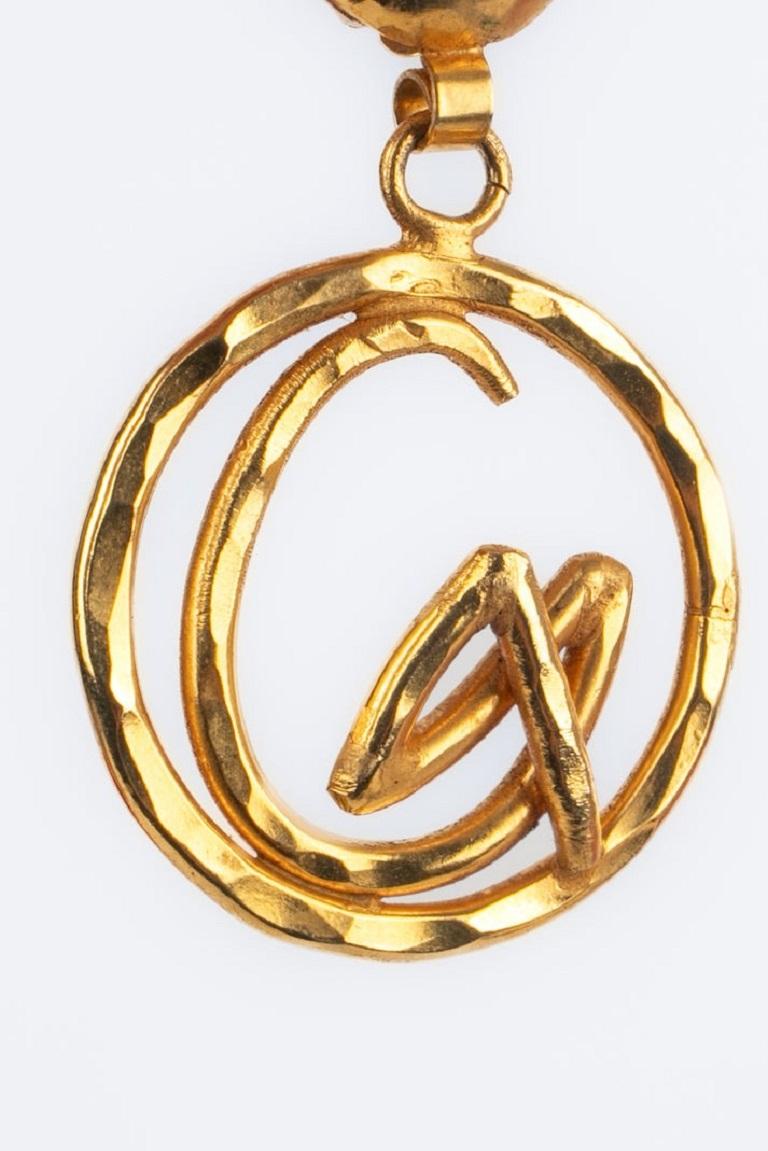 Christian Lacroix Golden Metal Earrings For Sale 1