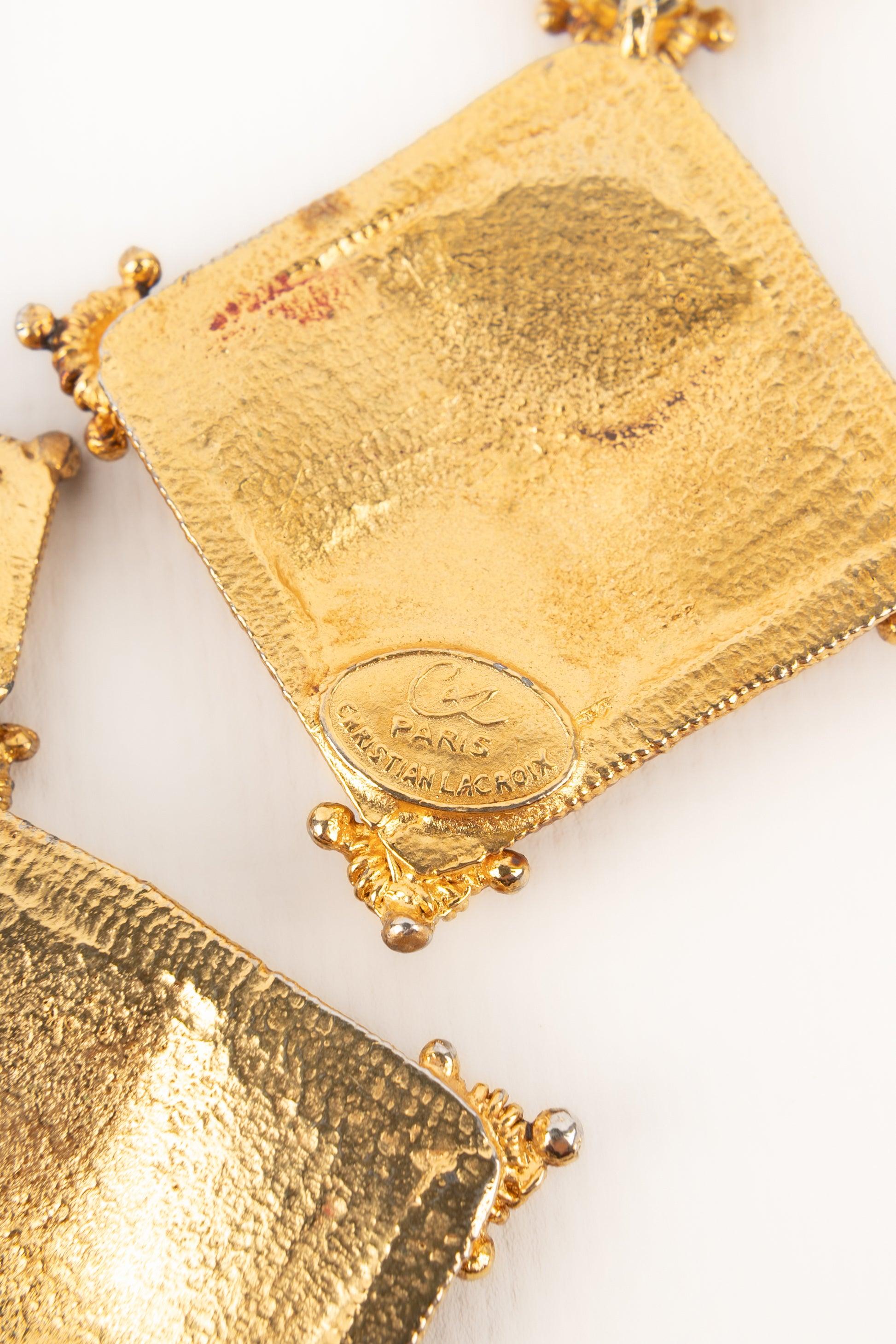 Christian Lacroix Golden Metal Earrings For Sale 2