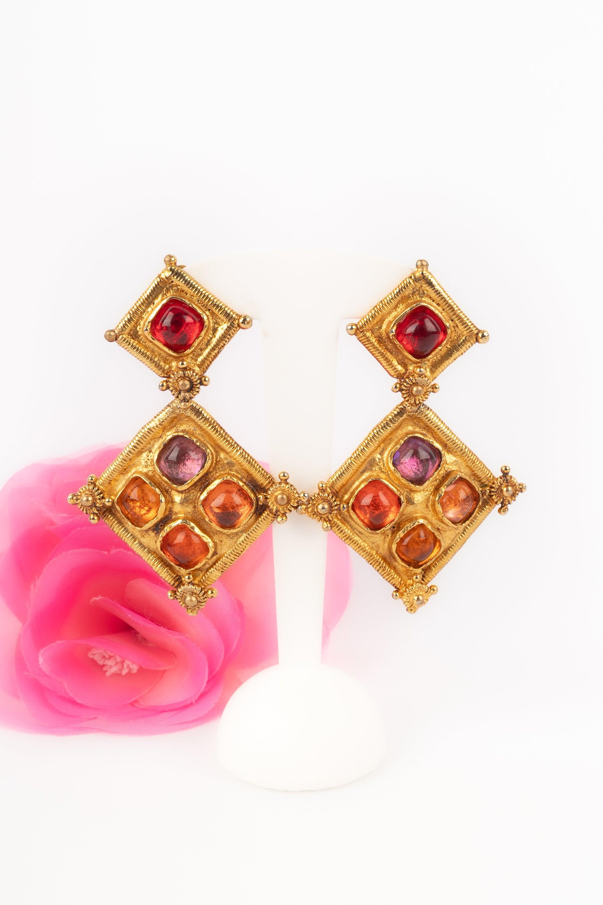 Christian Lacroix Golden Metal Earrings For Sale 3
