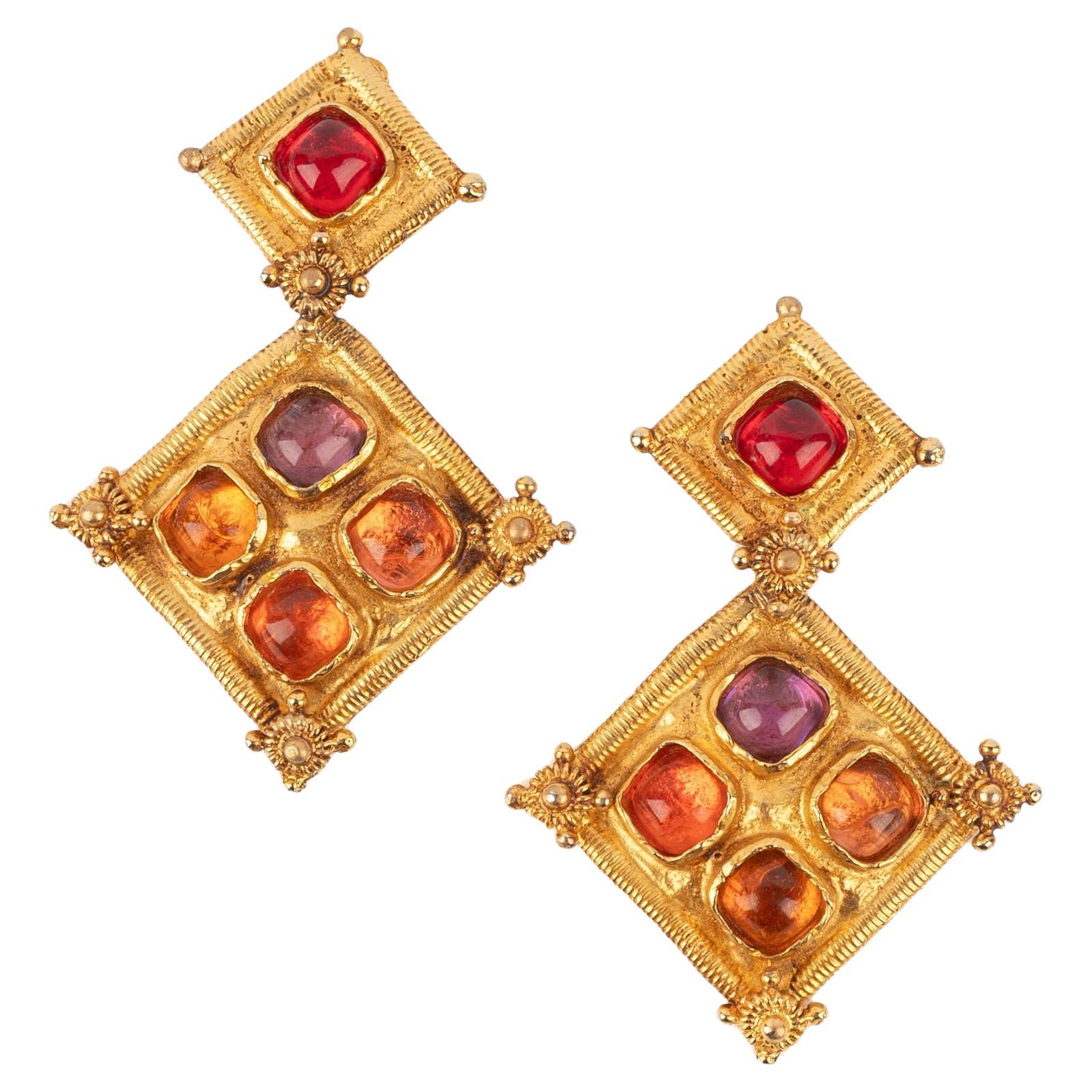 Christian Lacroix Golden Metal Earrings For Sale