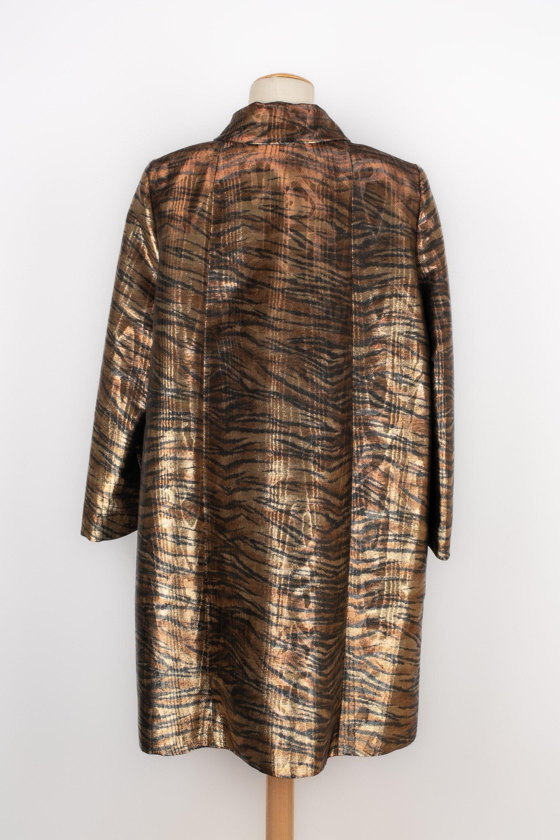 Black Christian Lacroix Golden-tone Lamé Coat For Sale