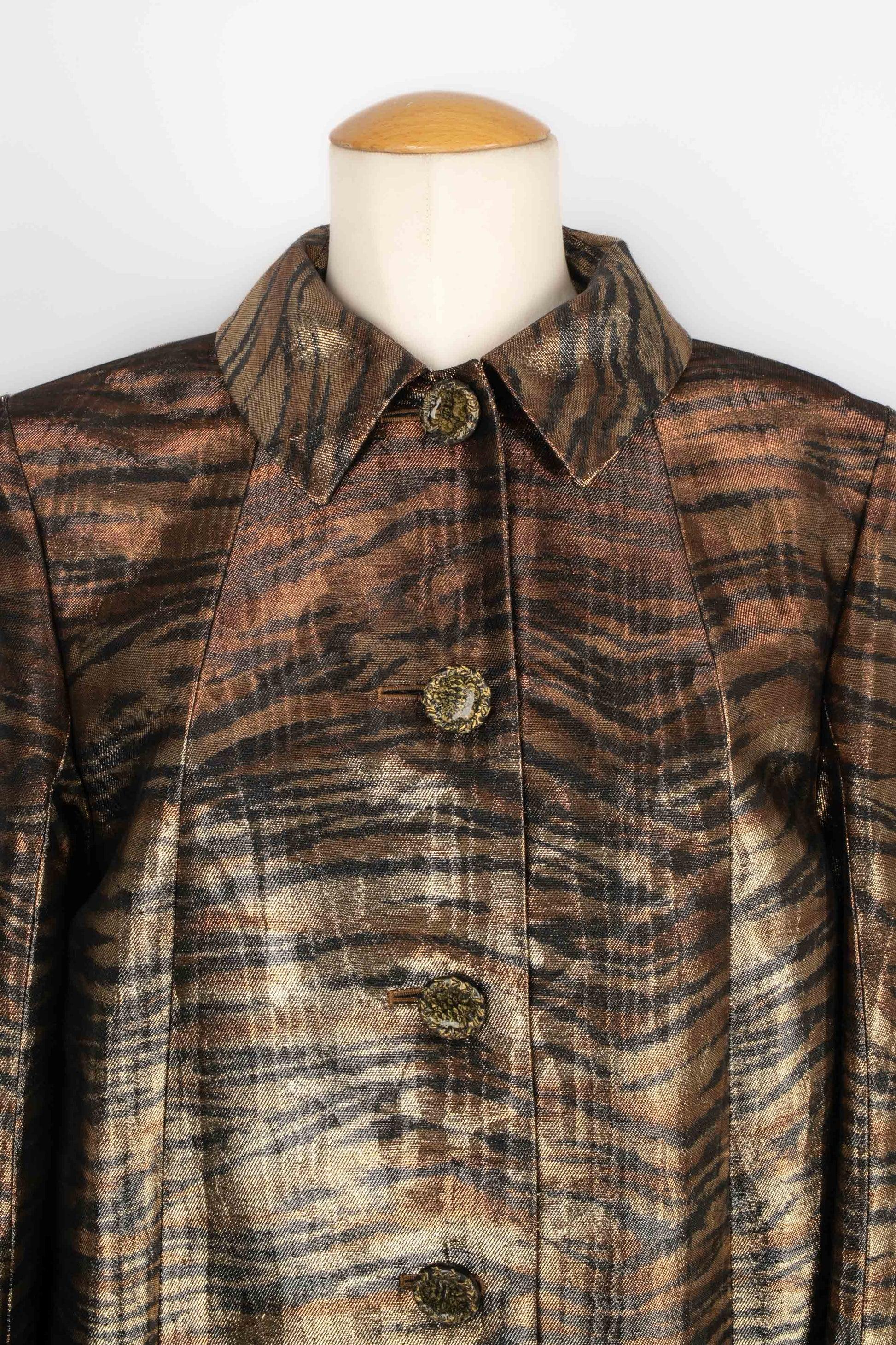 Women's Christian Lacroix Golden-tone Lamé Coat For Sale