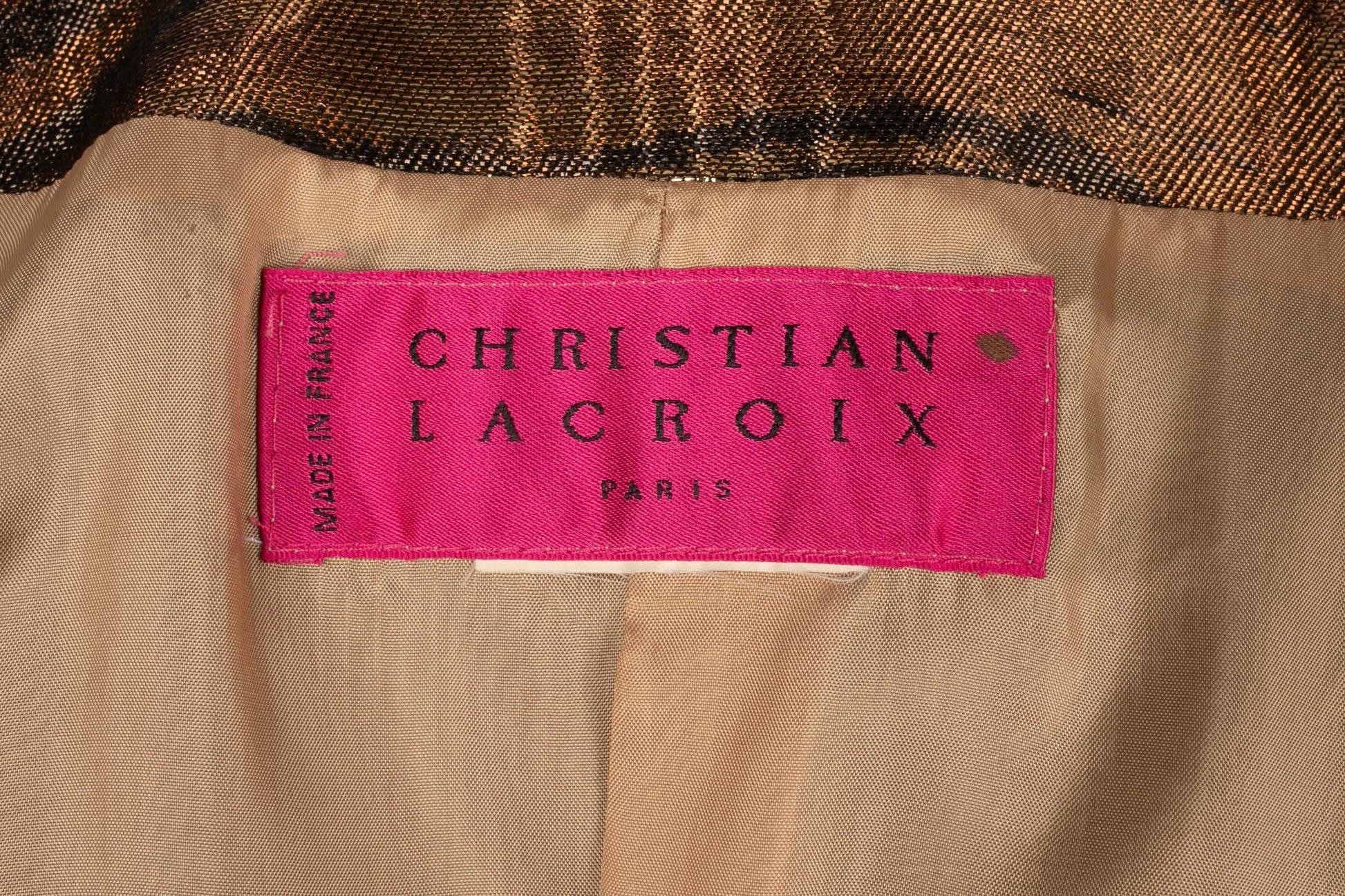 Christian Lacroix Golden-tone Lamé Coat For Sale 4