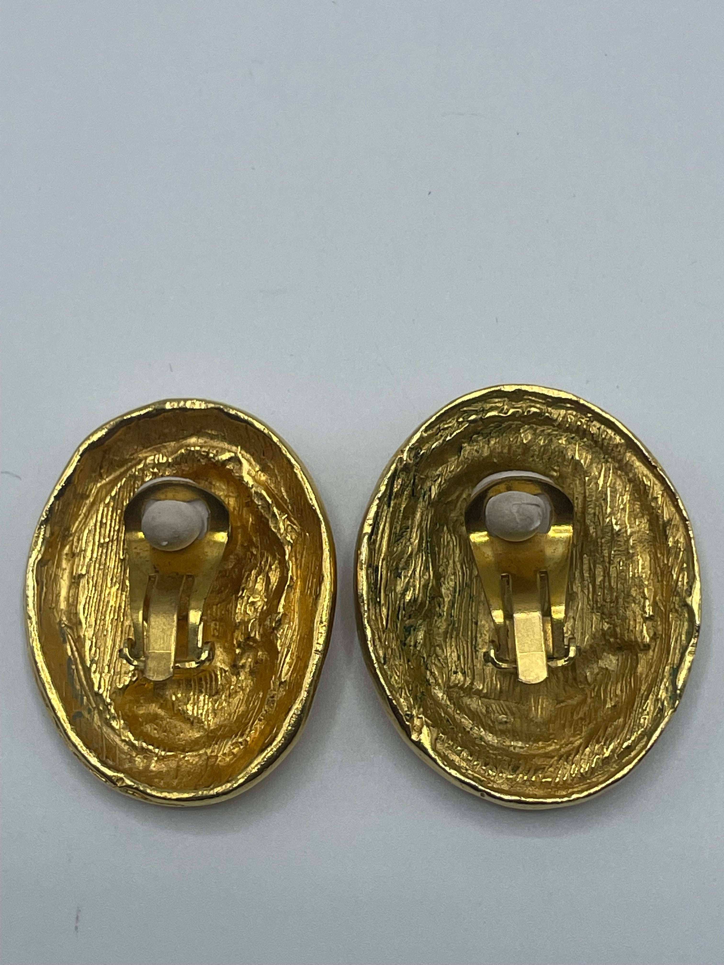 Christian Lacroix Greek Roman Cameo Clip-On Earrings For Sale 1