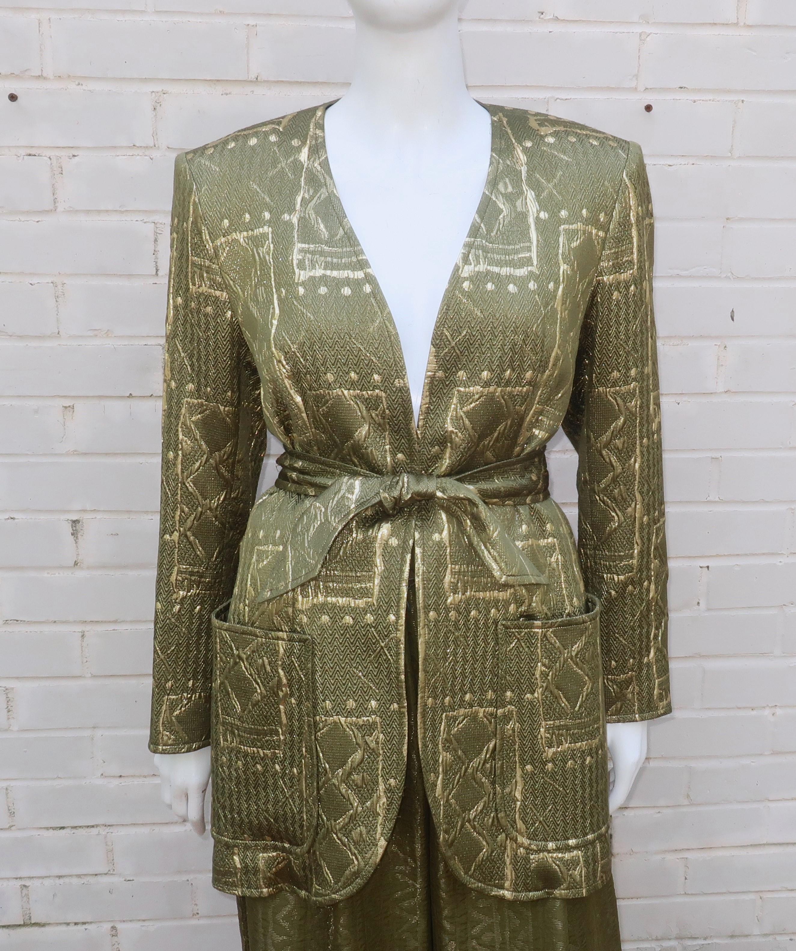 Marrone Christian Lacroix - Tailleur da sera in Greene & Greene Oro, anni '80 in vendita