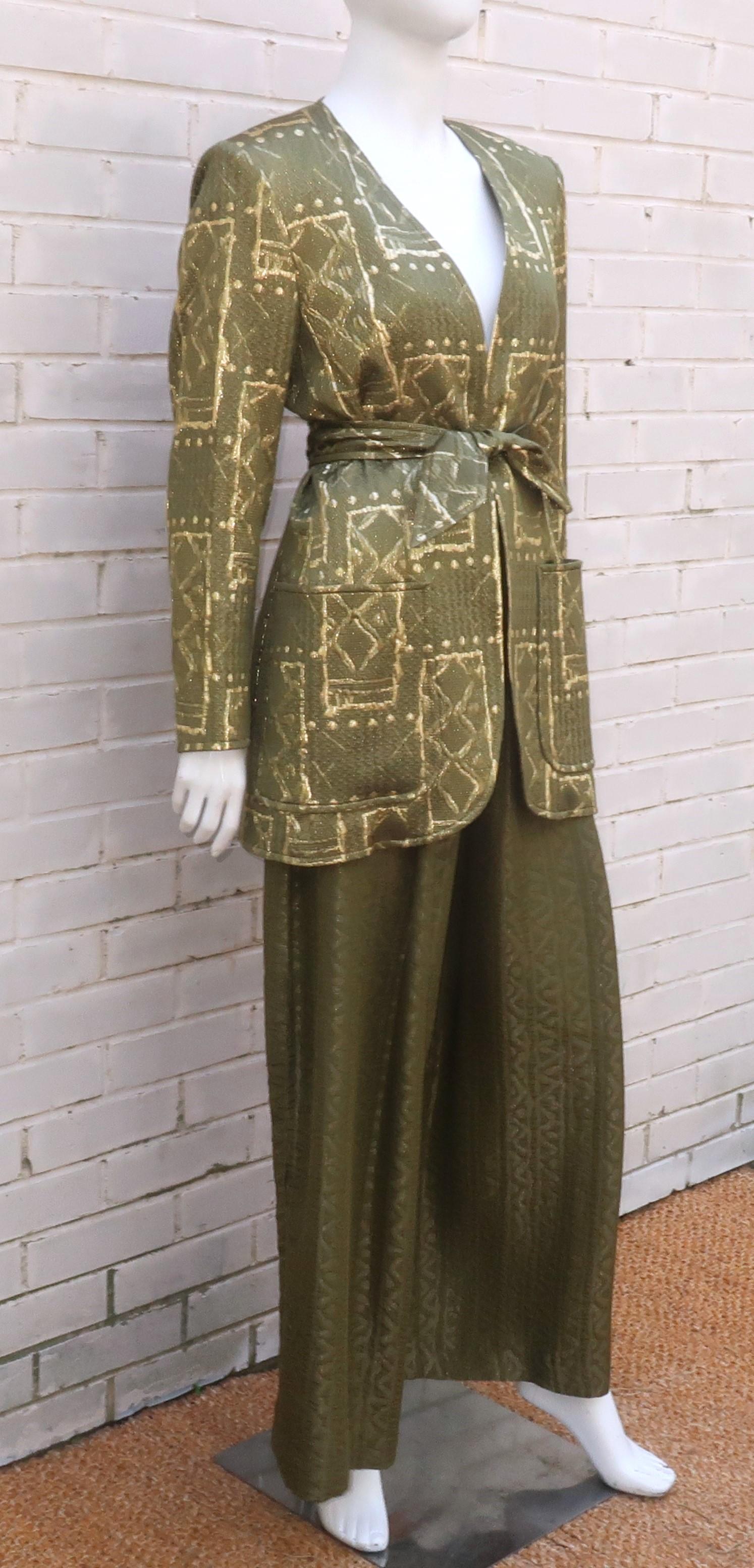 Donna Christian Lacroix - Tailleur da sera in Greene & Greene Oro, anni '80 in vendita