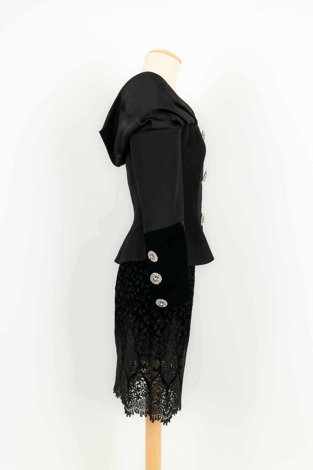 Christian Lacroix Haute Couture ensemble veste et jupe noire Pour femmes en vente