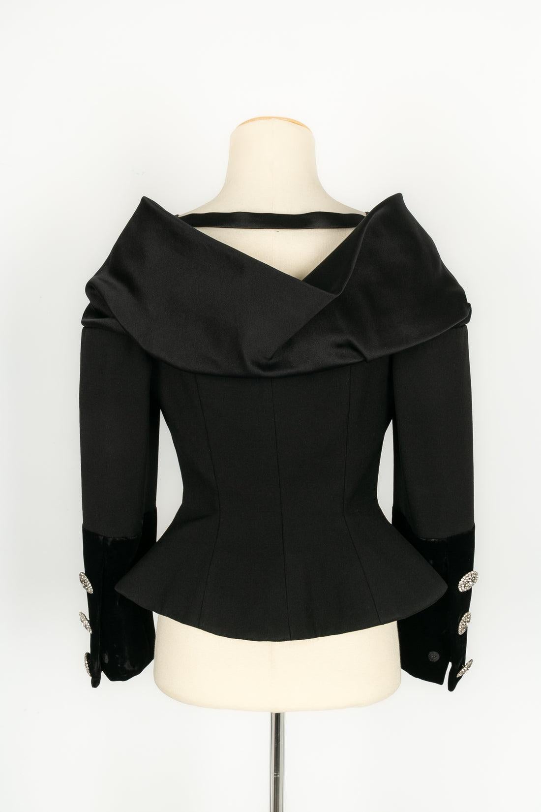 Christian Lacroix Haute Couture ensemble veste et jupe noire en vente 2